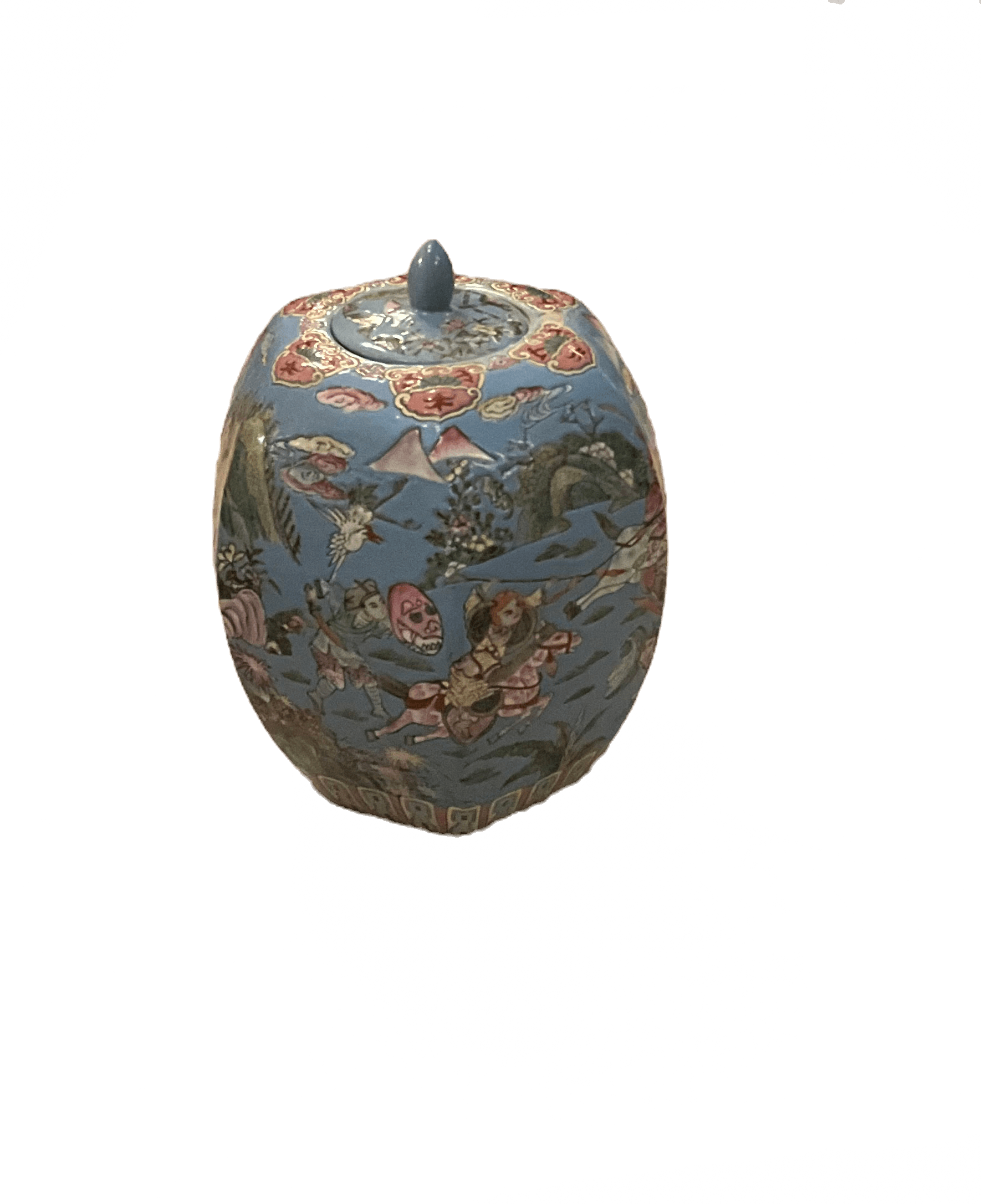 Magnificent Powder Blue Chinese Lidded Jar