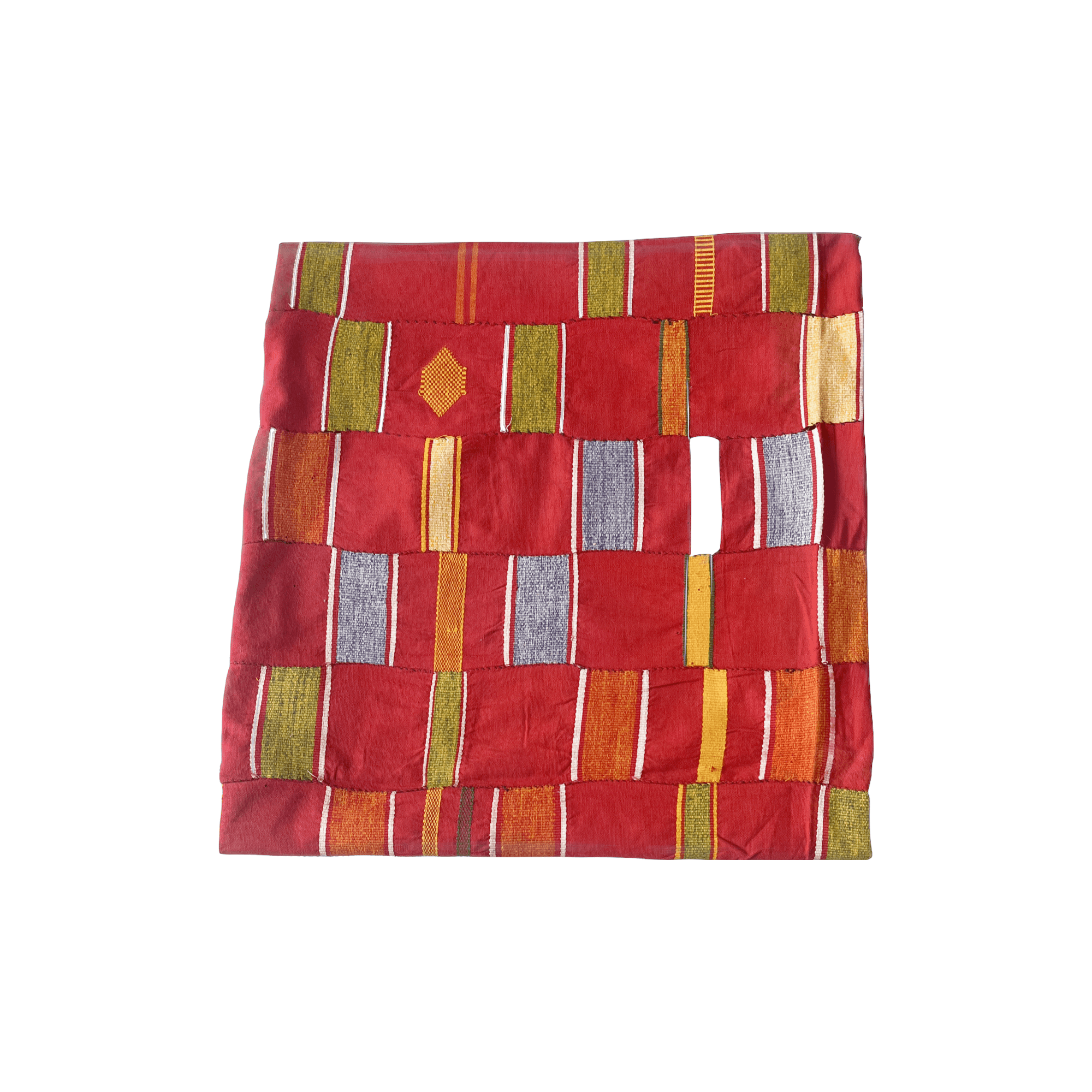 Red, Blue, Green, Yellow Handmade Color-blocked Textile / Nigeria