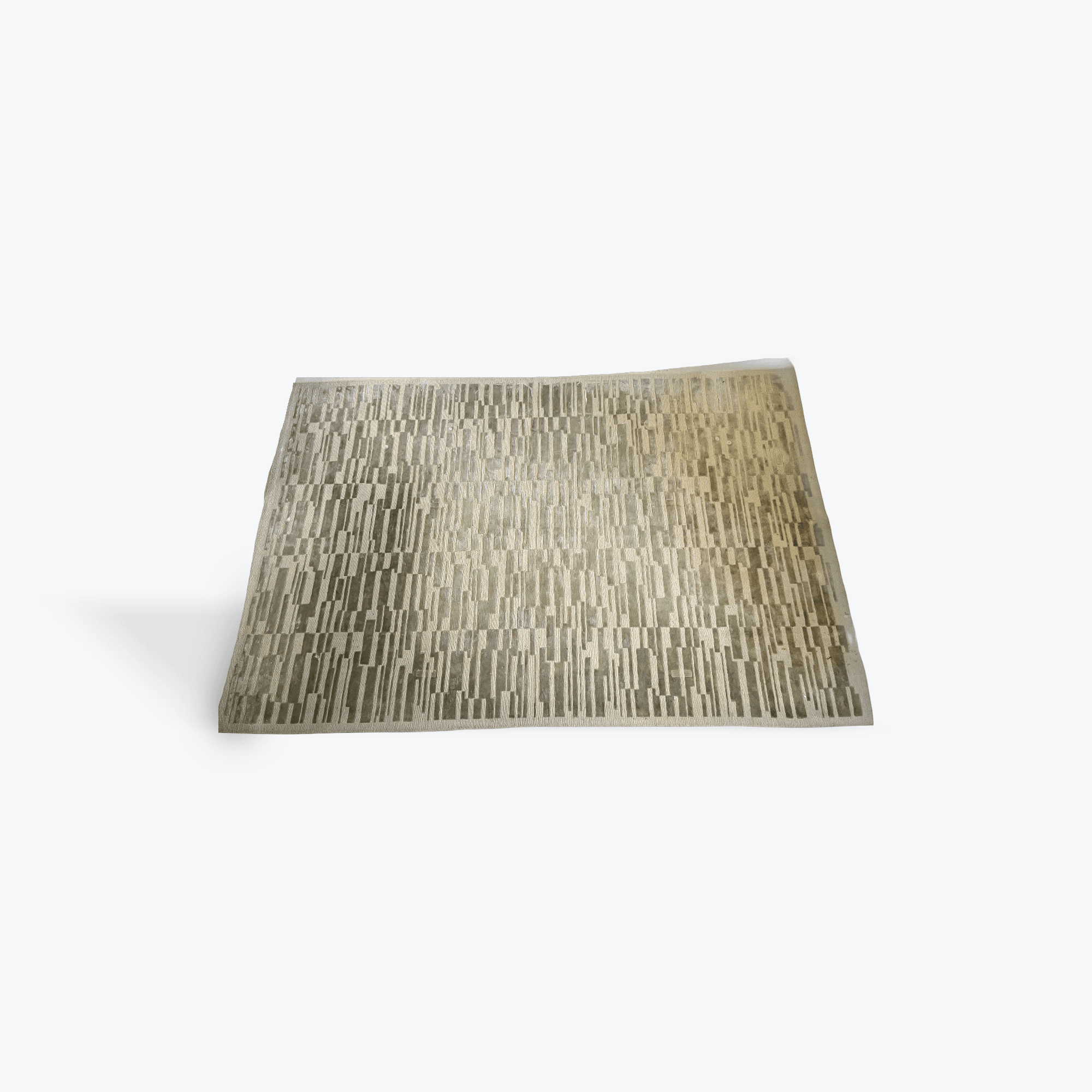 Hand Knotted Silk and Wool Sage and White Rug