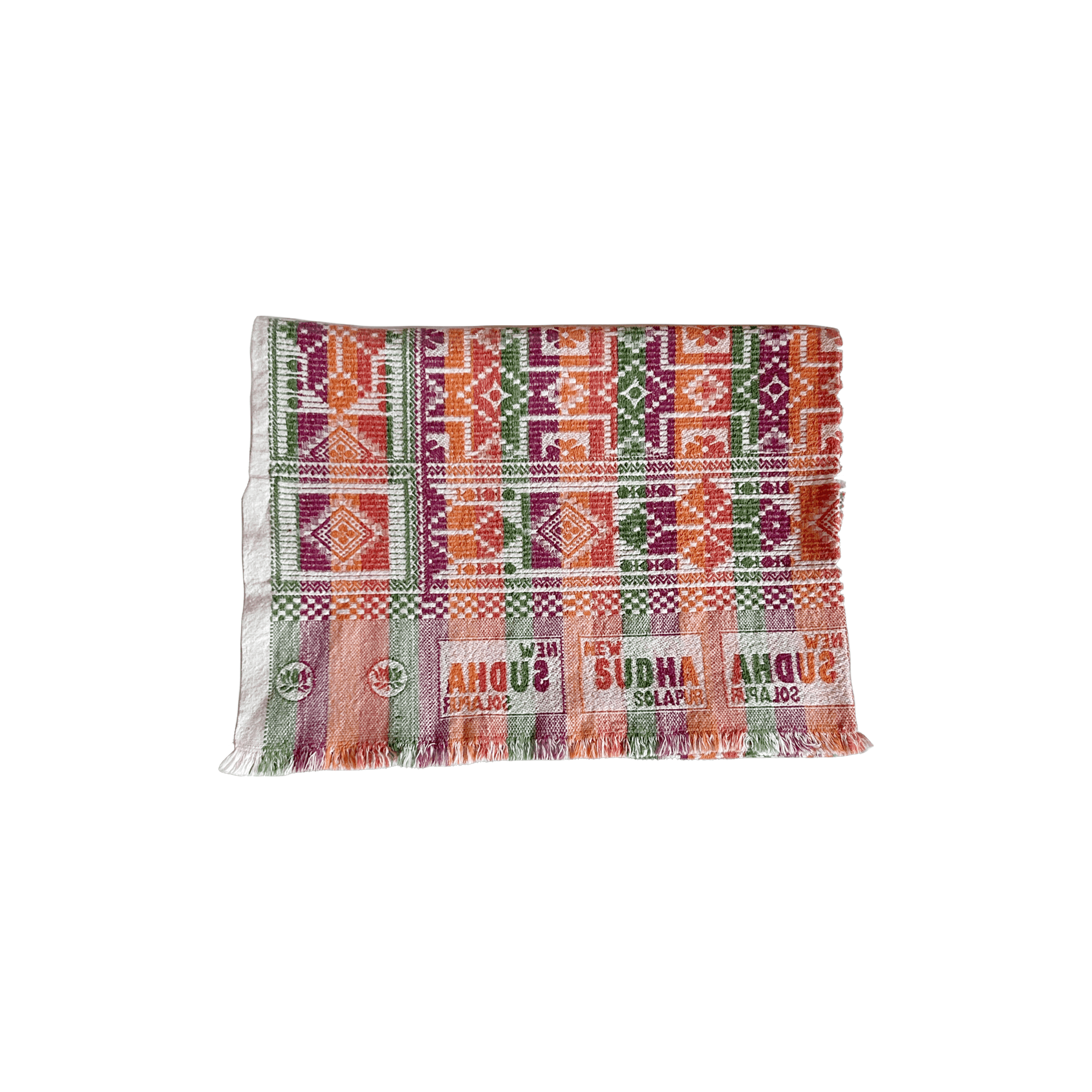 Hand-woven Throw (Purple, Orange, Green) / India