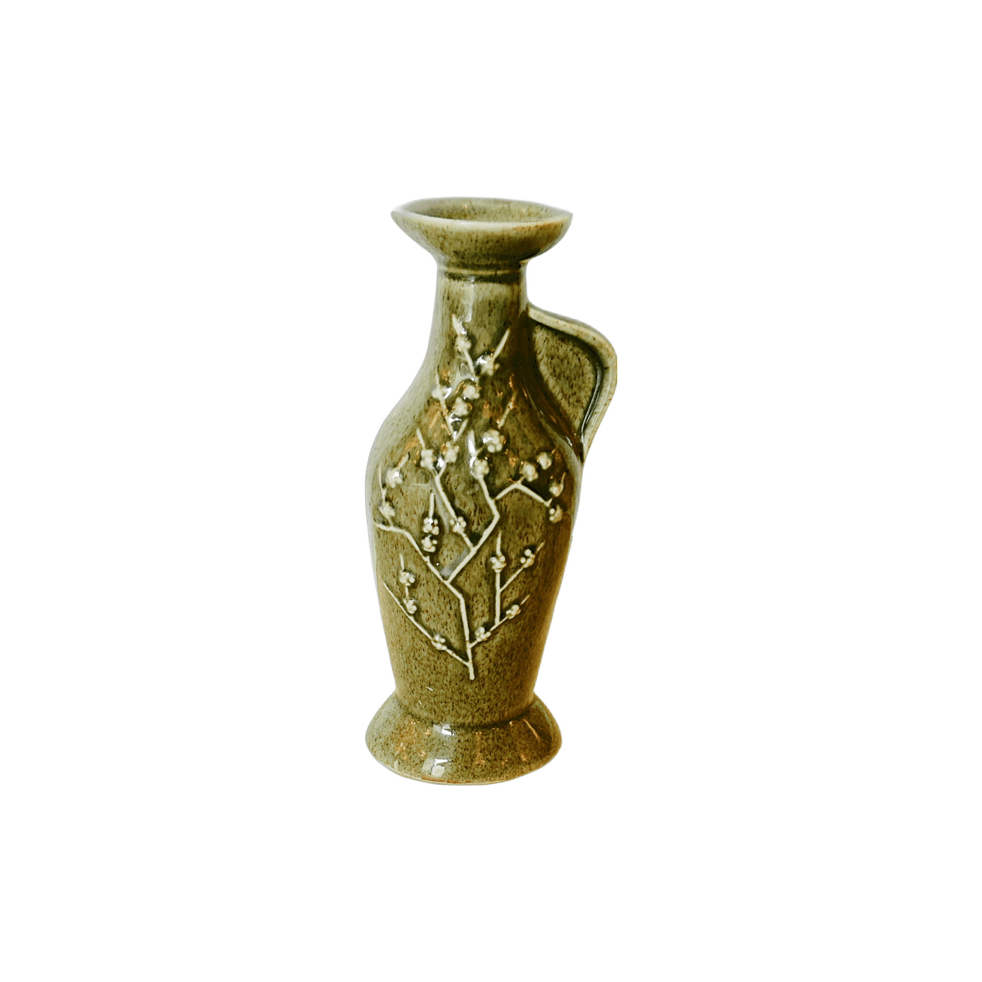 Vintage Jade Green Ceramic Vase