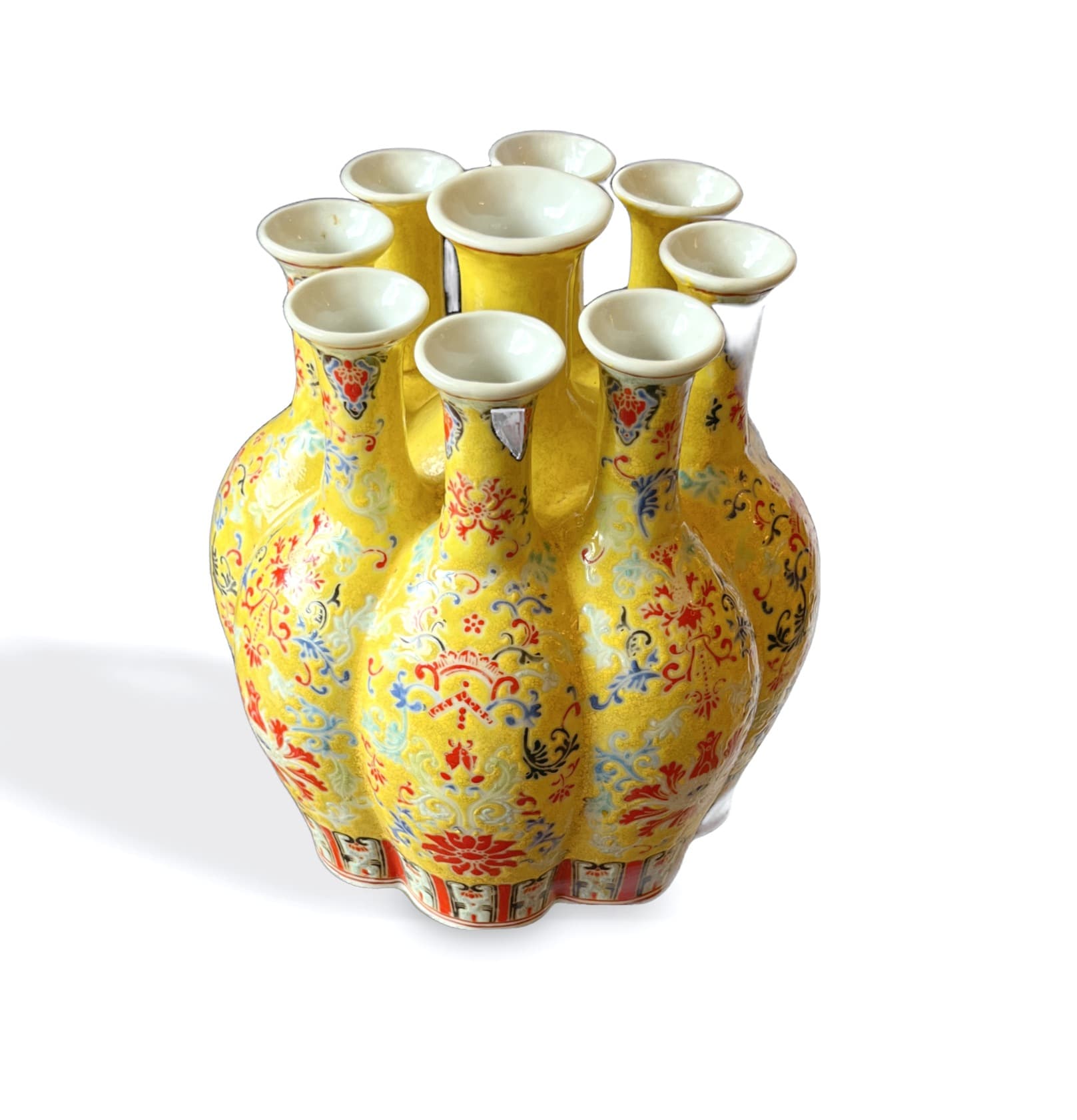 Antique Porcelain Color Enamels Tulip Vase