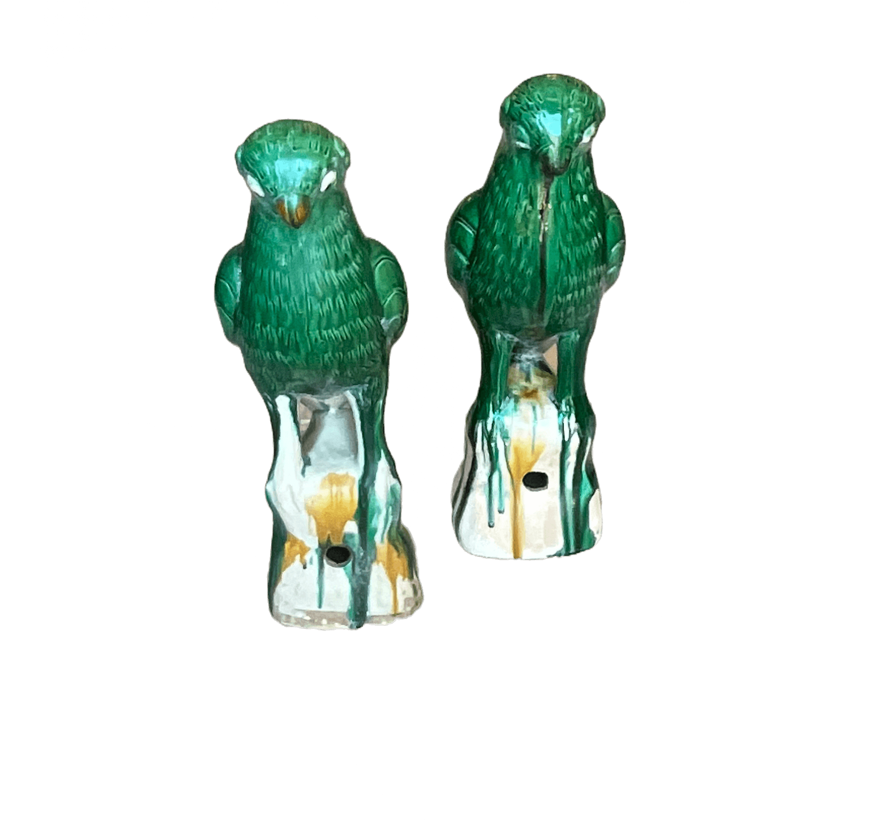Pair of Green Parrot Tabletop
