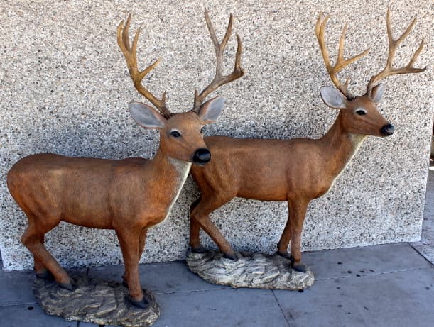 Composition Pair Of Lifelike Reindeer