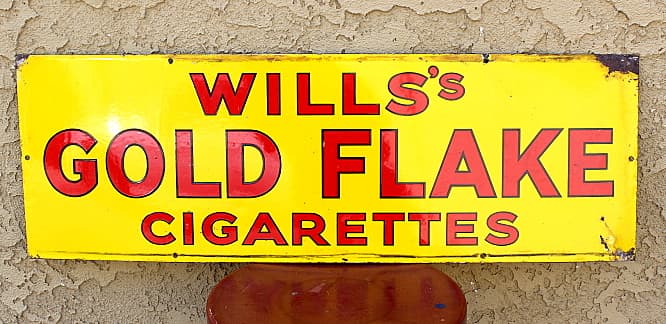 Heavy Old Porcelain Cigarette Sign