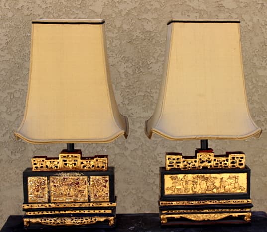 Pair Chinese Element Table Lamps