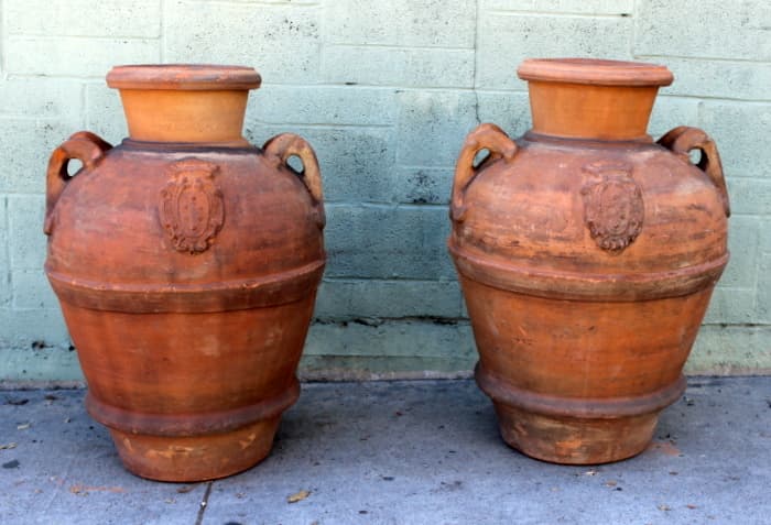 Large Italian Terra Cotta Oil Jars
