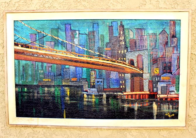 Mid-Century Cityscape Oil Painting