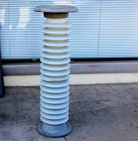 Pair of Pedestals From Ceramic Insulators