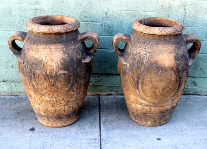 Italian Terra Cotta Oil Jar Pots