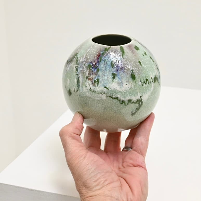 Studio Pottery Orb Vase - c. 1980s