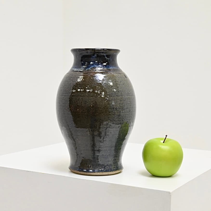 Large Glazed Stoneware Vase - L. Boone, c. 1970s/80s