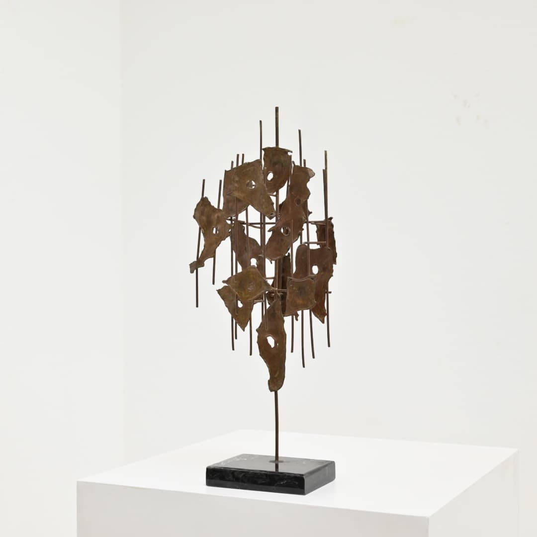 Table Sculpture in Torch Cut Steel, USA c. 1970s