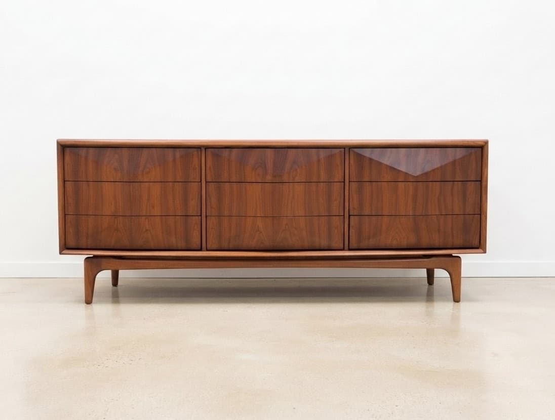 Mid Century Lowboy Dresser by United