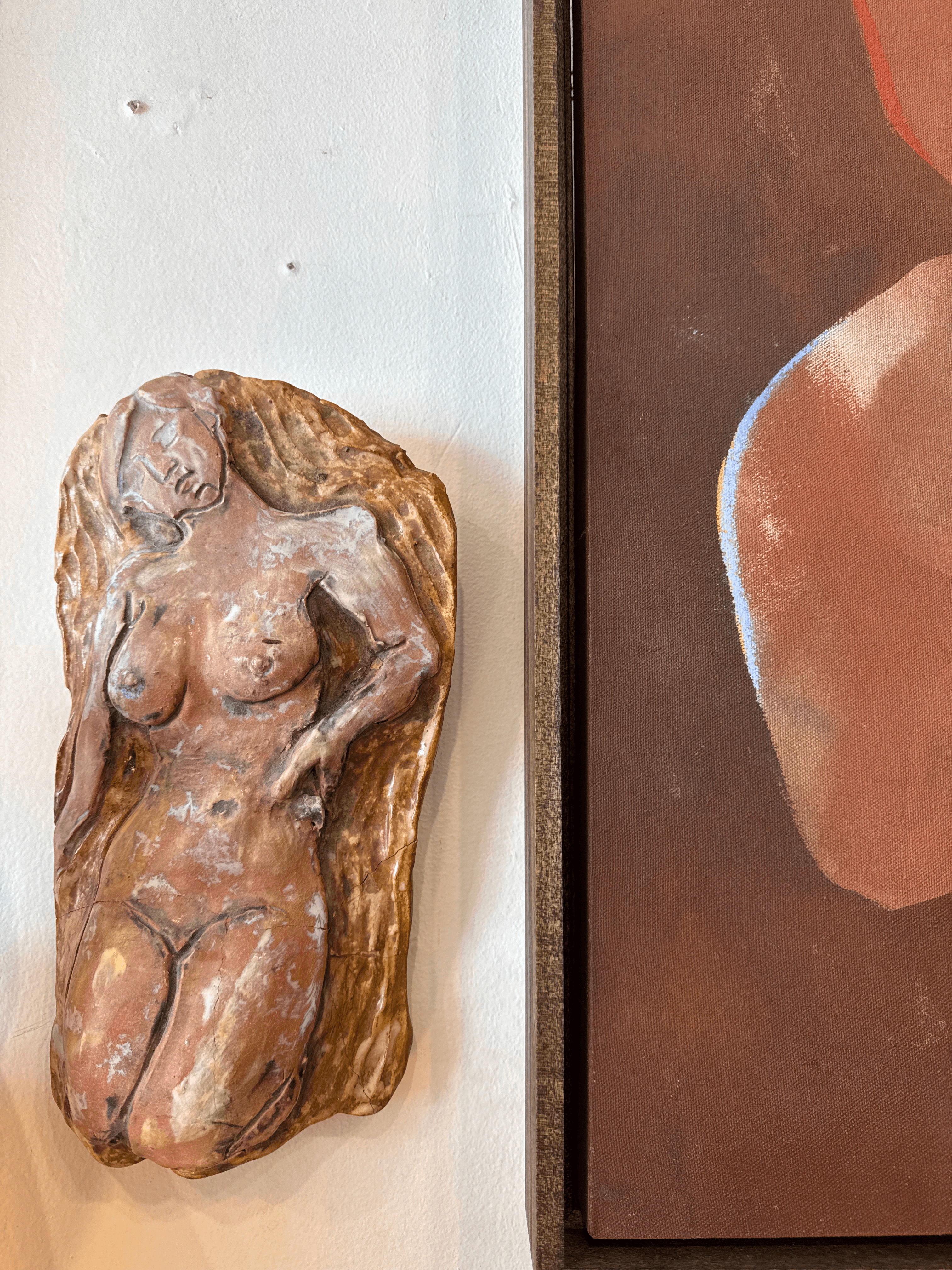 Vintage Ceramic Nude Wall Art