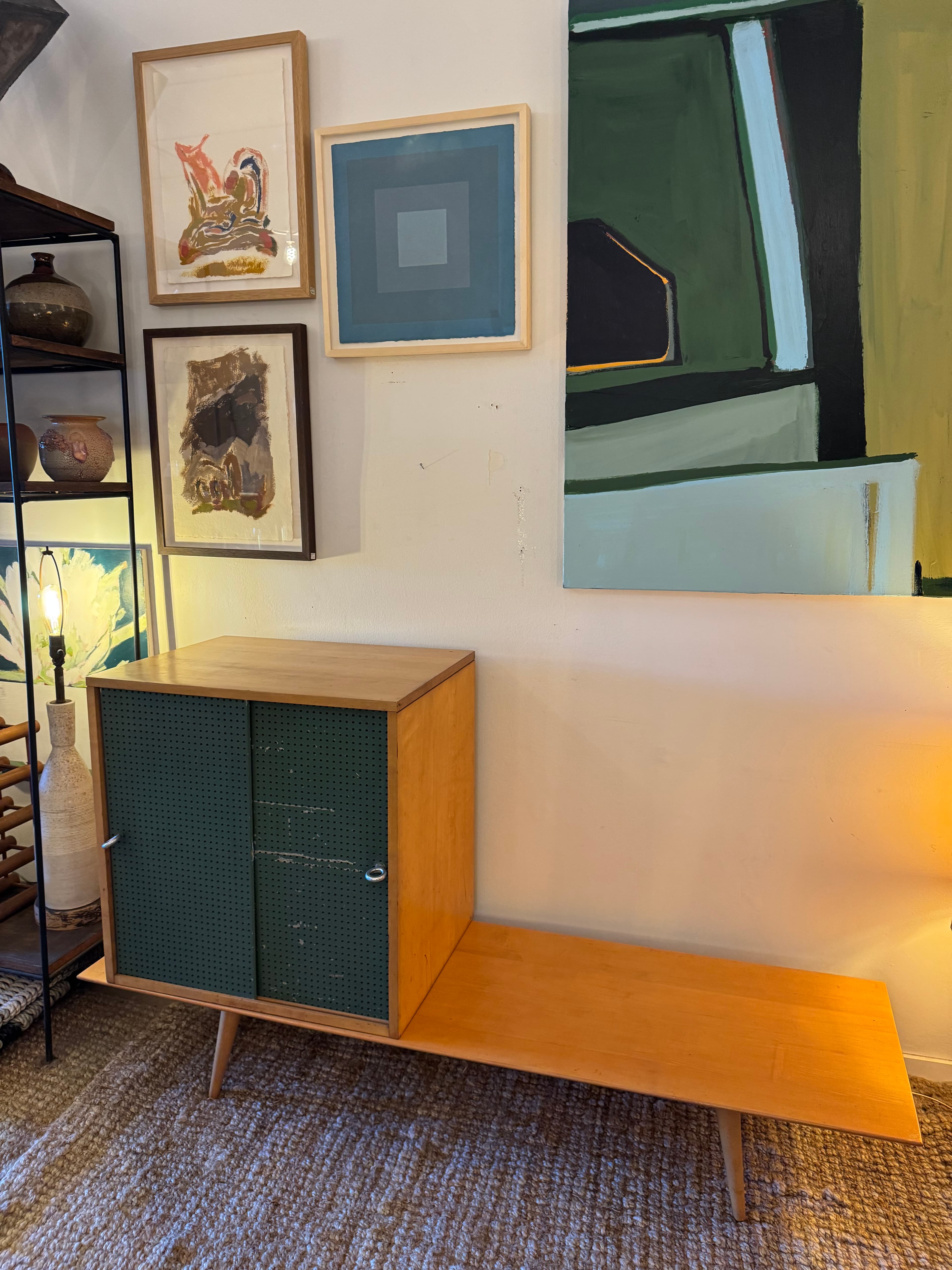 Paul McCobb Bench and Cabinet Original Planner Group by Winchendon Birch Wood
