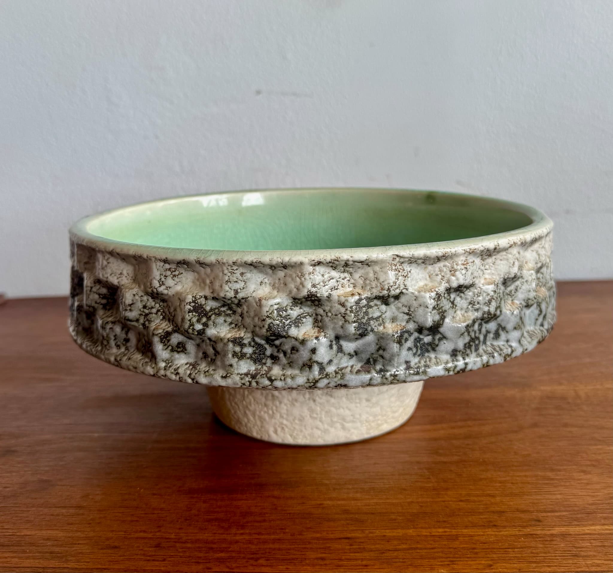 MCM Vintage Ceramic Green Bowl
