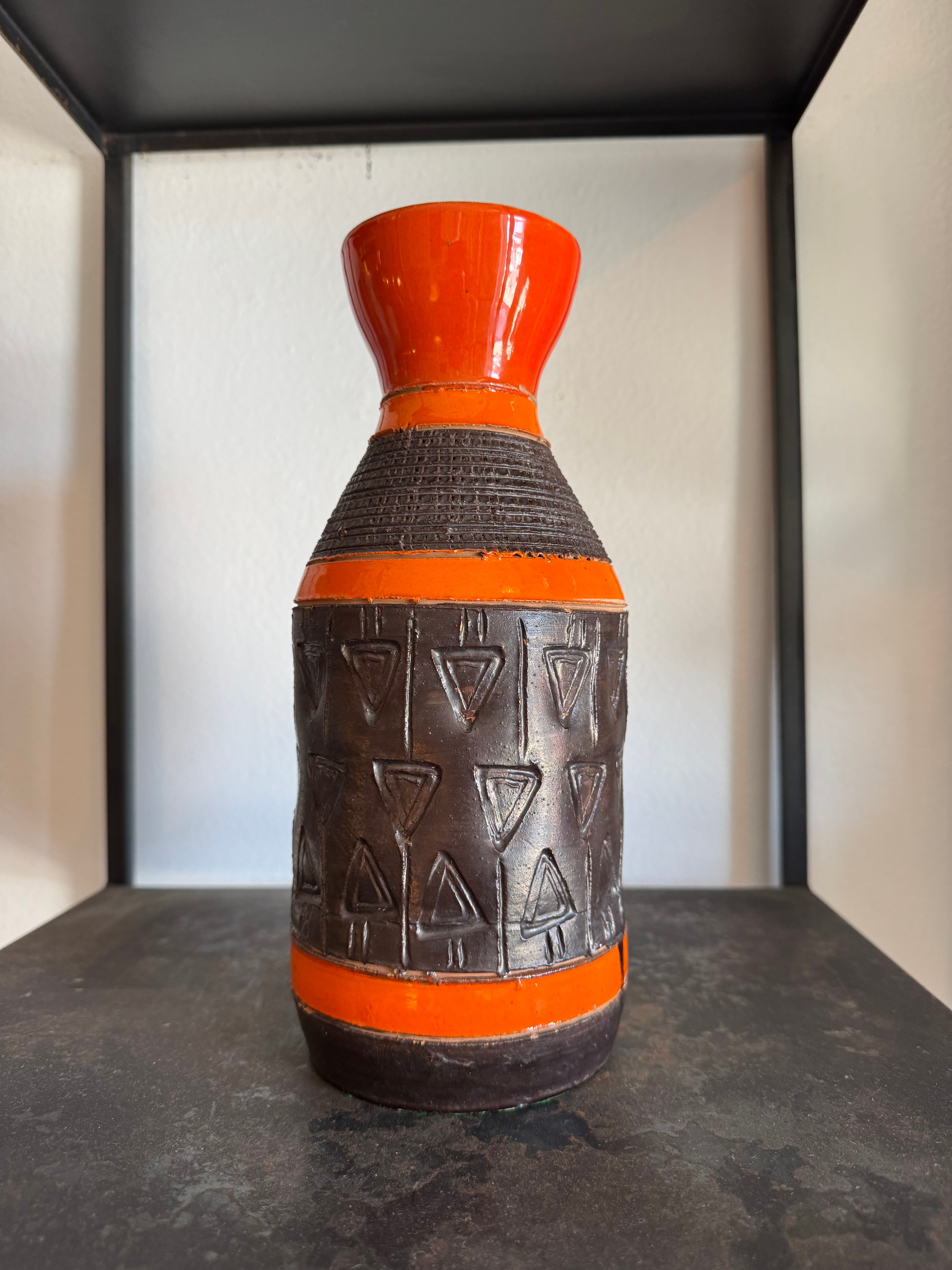 1970's Orange Italian Vase