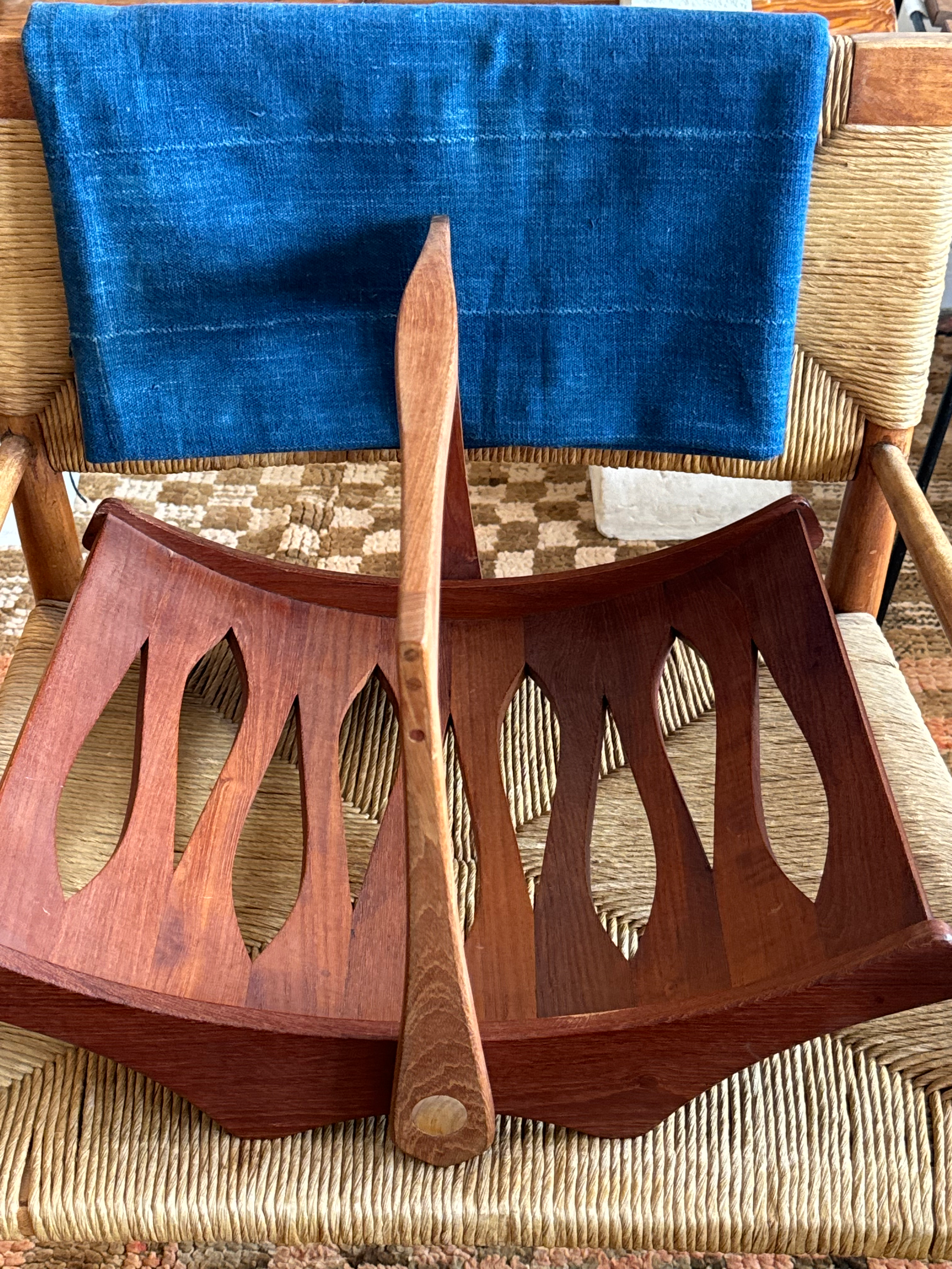 1960's Dansk Magazine Rack with Handle By Jens Quistgaard
