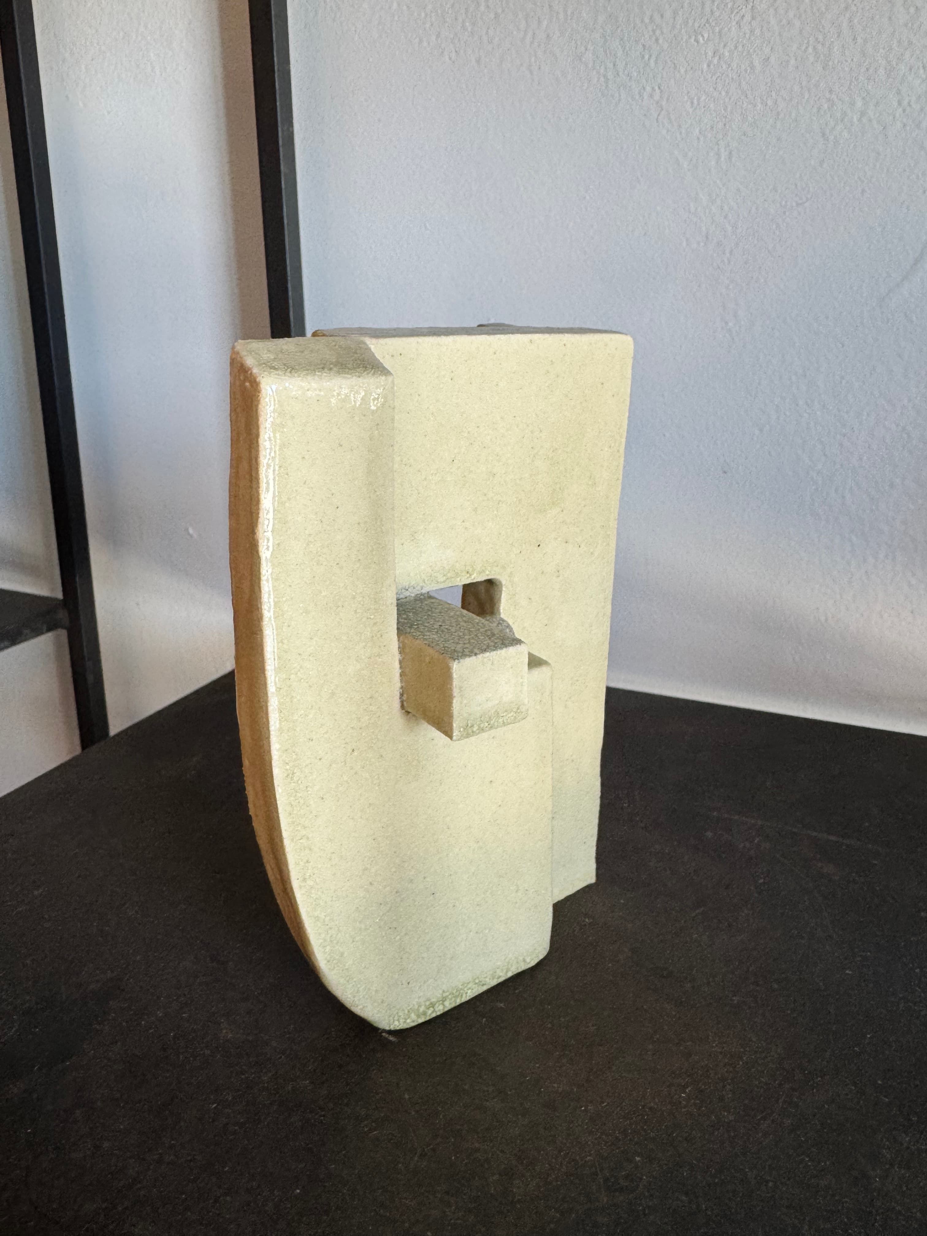 Cream Cubist Ceramic Sculpture