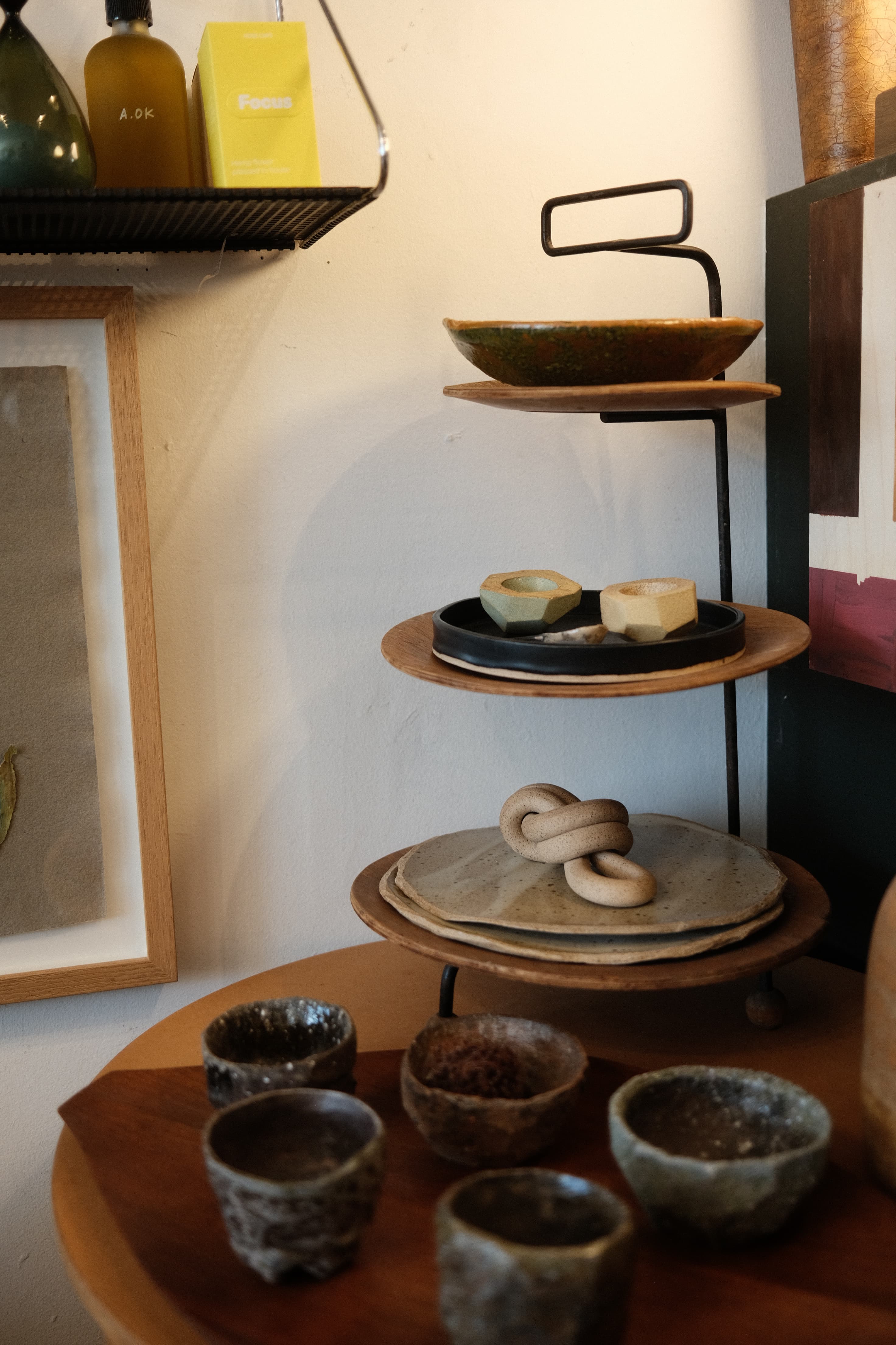 Mid-Century Modern Tiered Pastry Server Centerpiece Tray