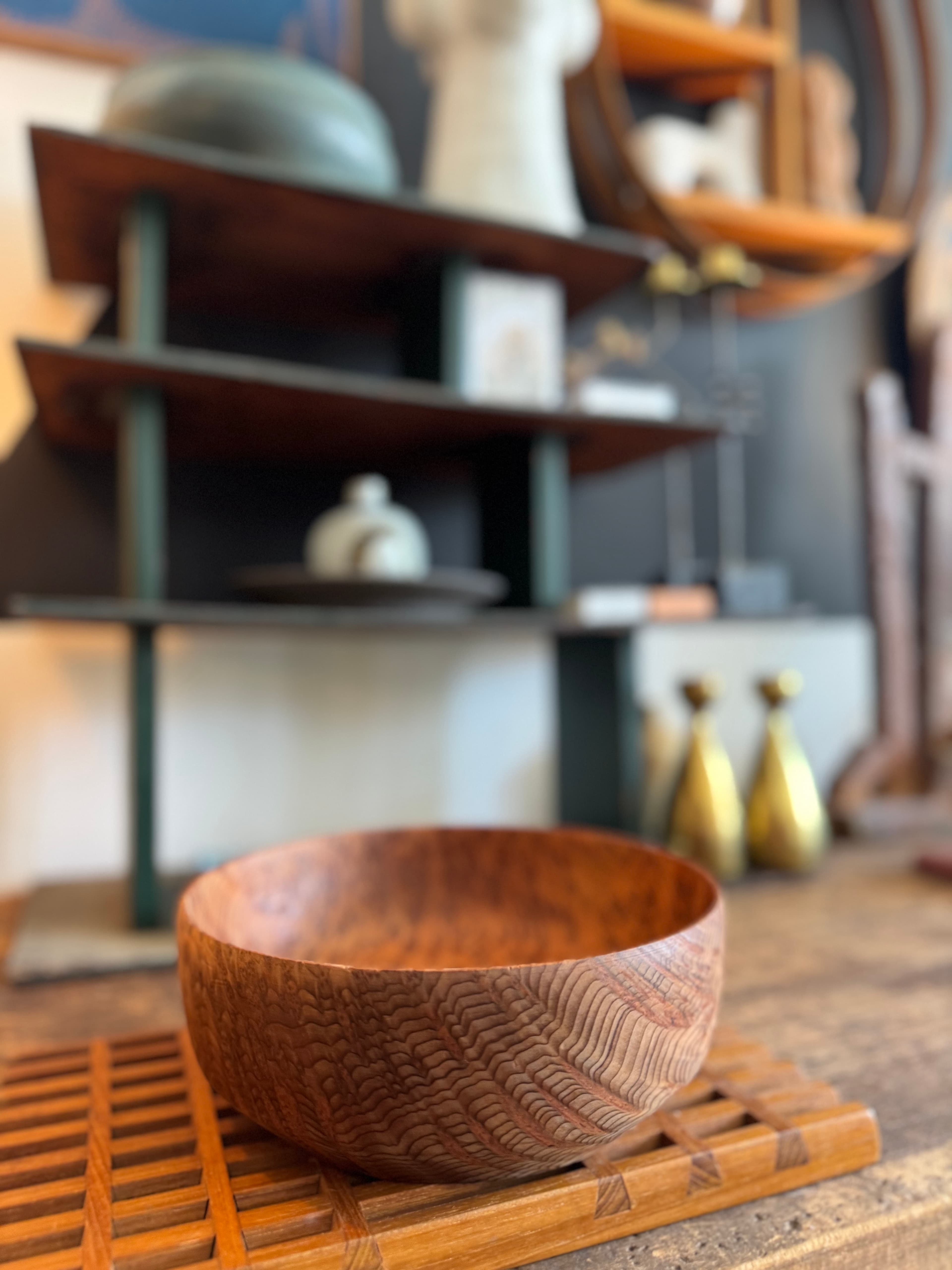 Handcarved Vintage Wooden Bowl