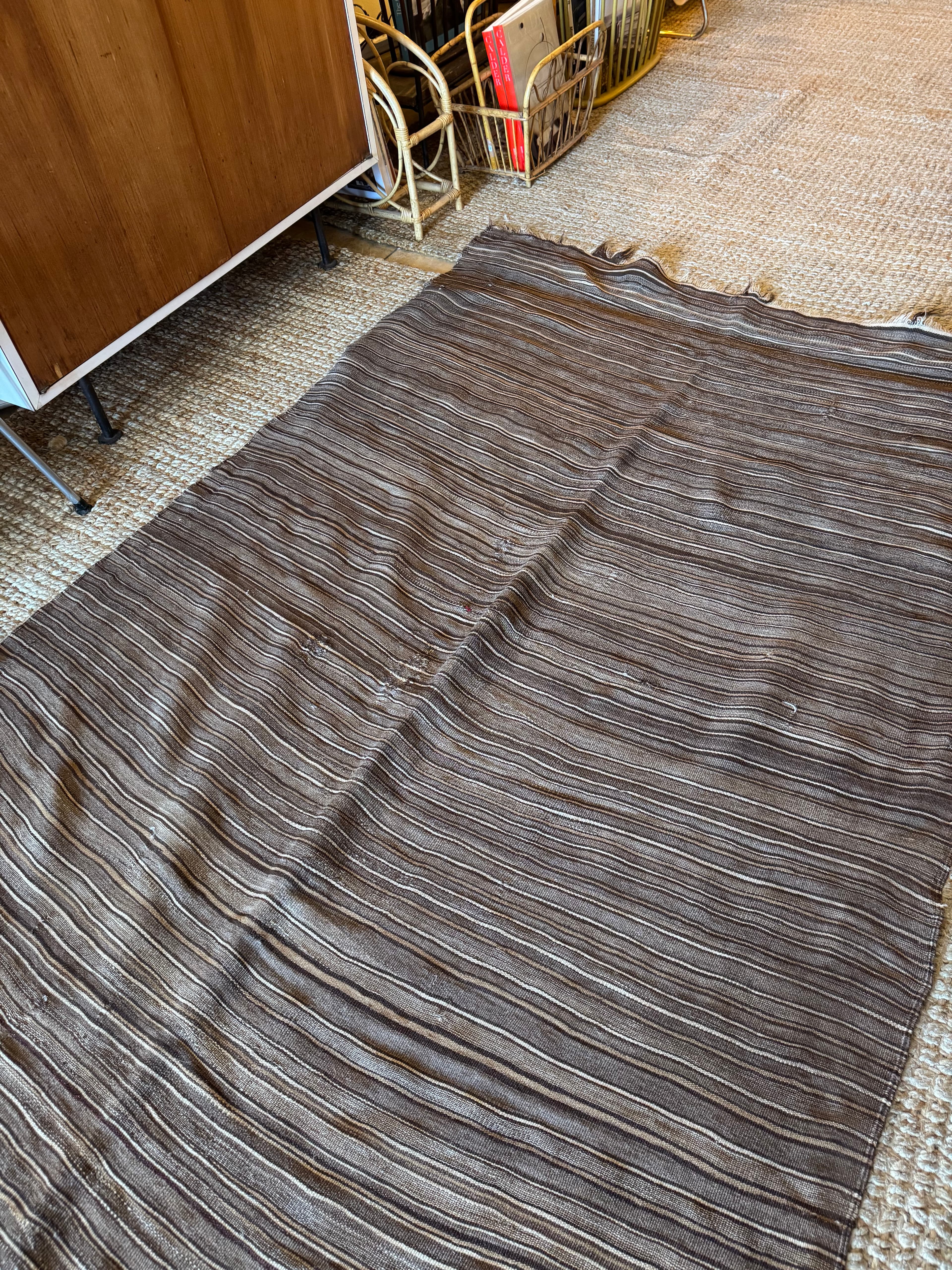 1940's Brown Stripe Handera/ Blanket