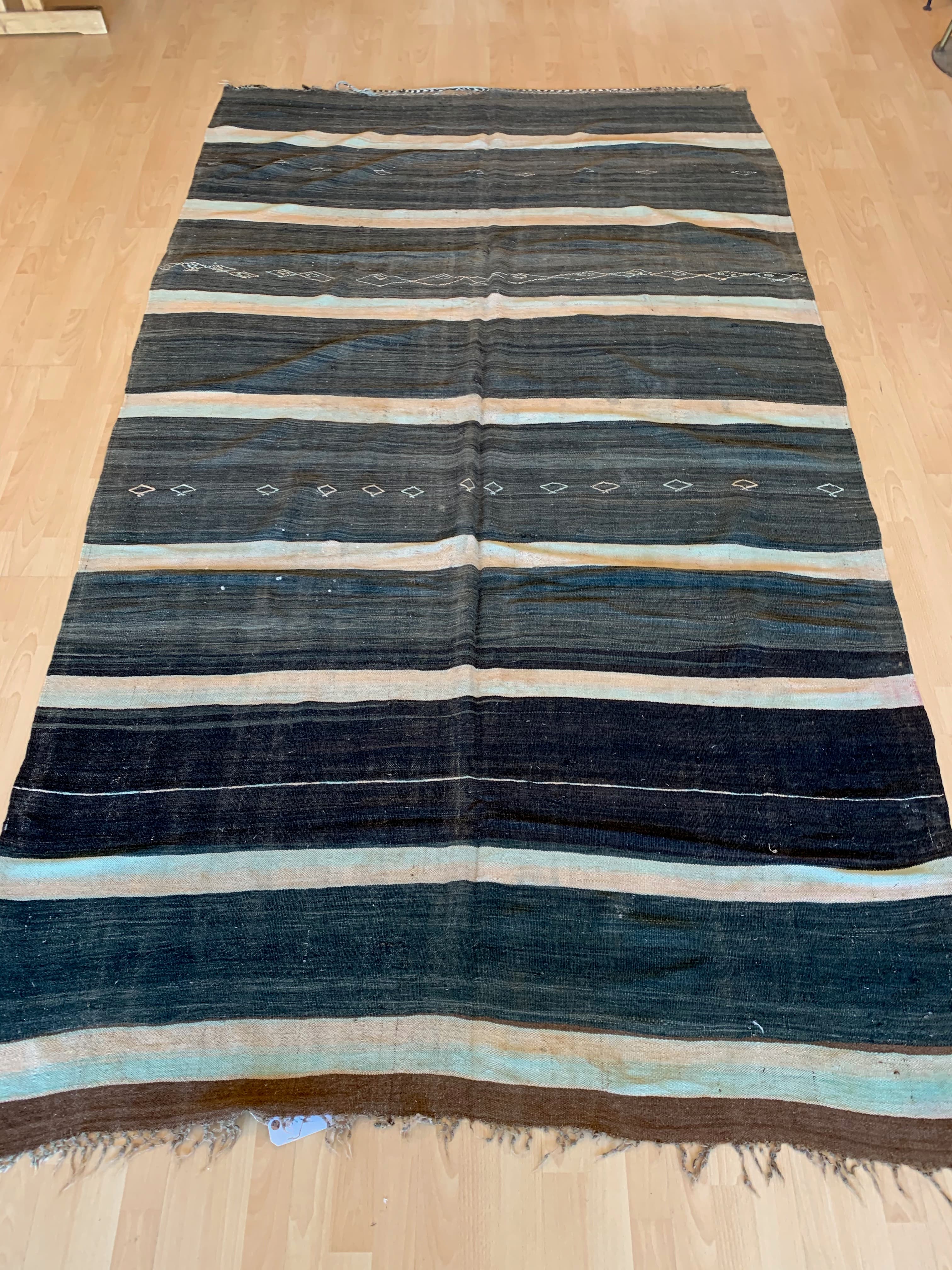 Gloui stripe Moroccan Rug/ Blanket