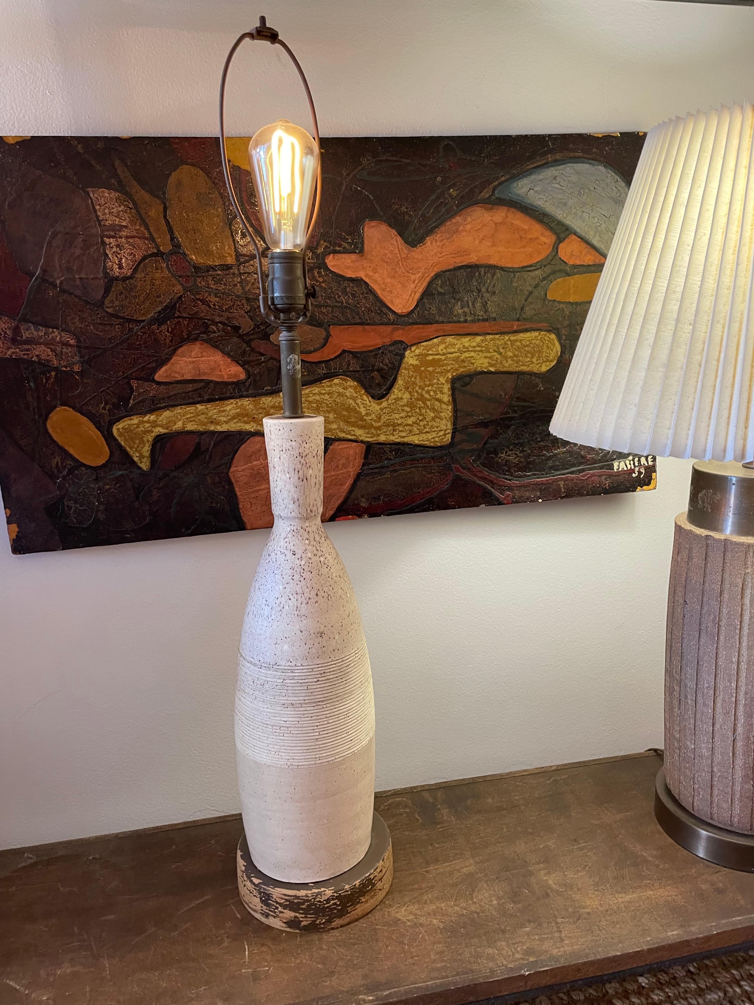 Tall White Ceramic Vintage Lamp