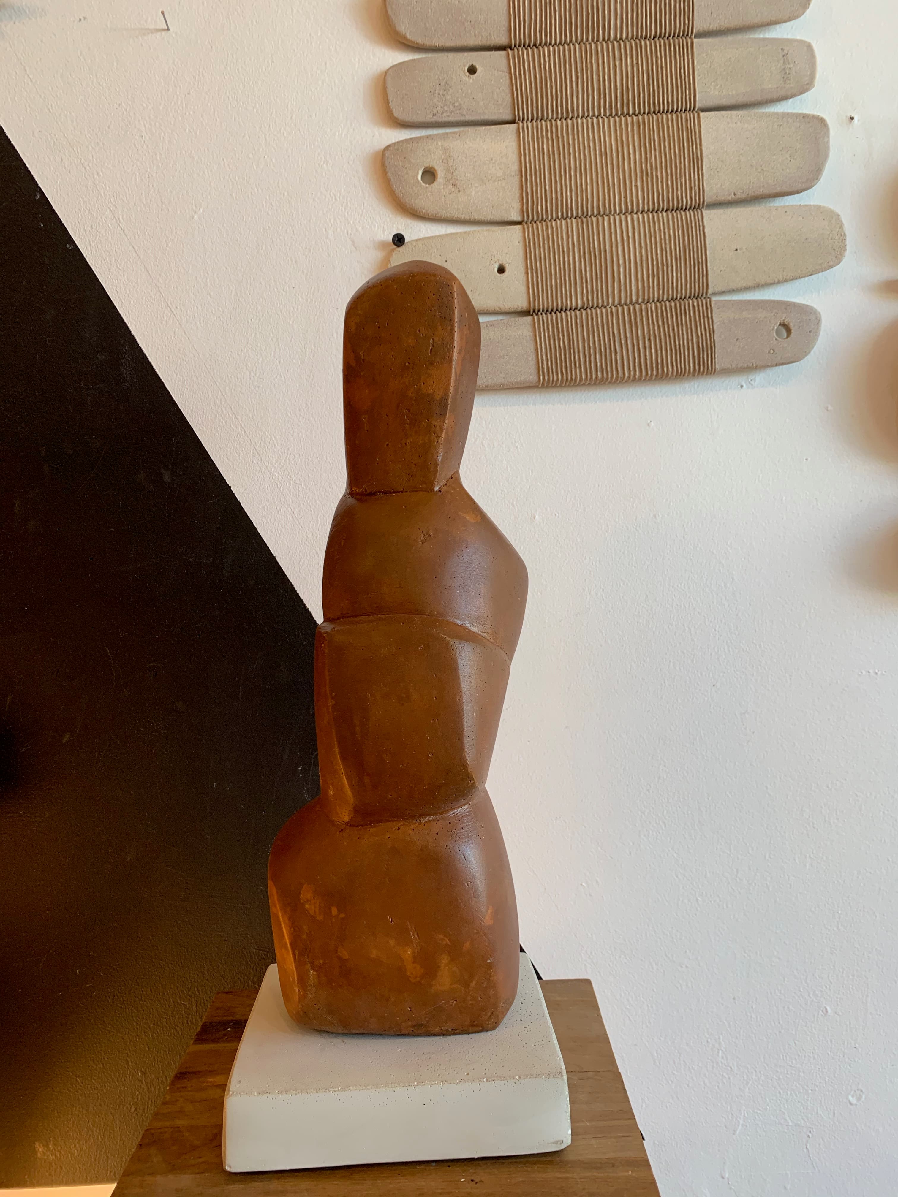 Cubist Ceramic Abstract French Sculpture
