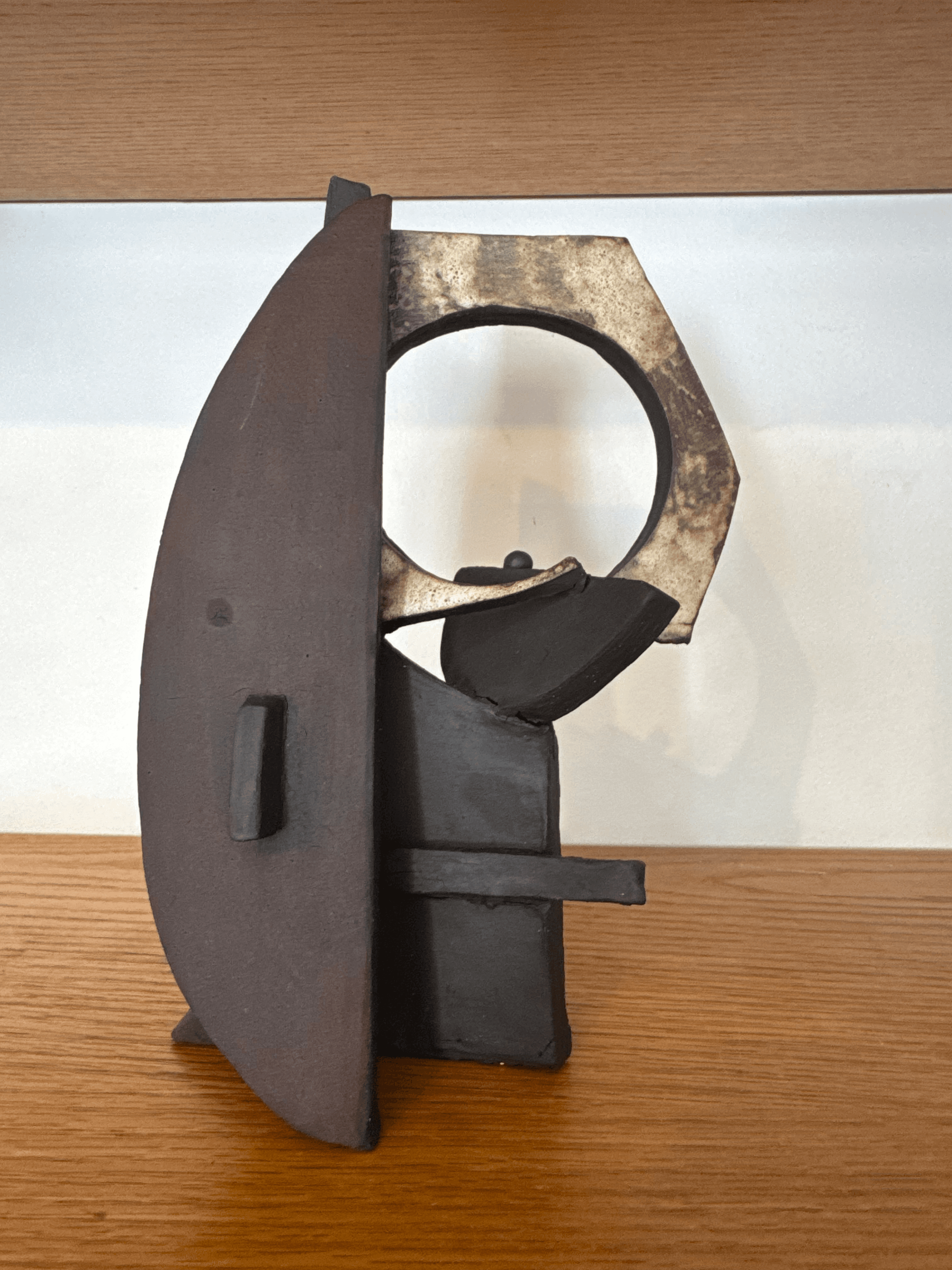 Geometric Black ' Circle' Ceramic Sculpture