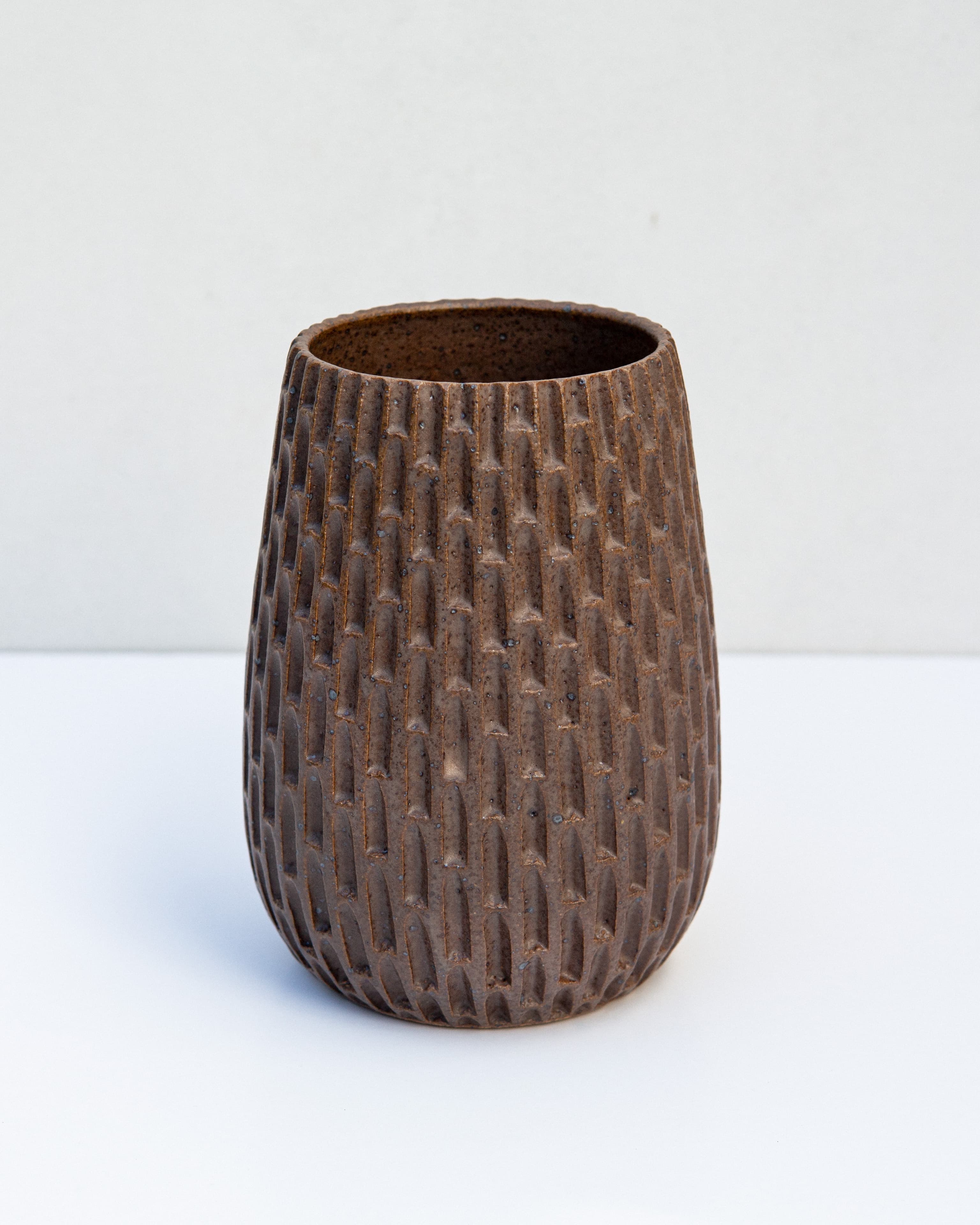 Brown Sculpo Vase