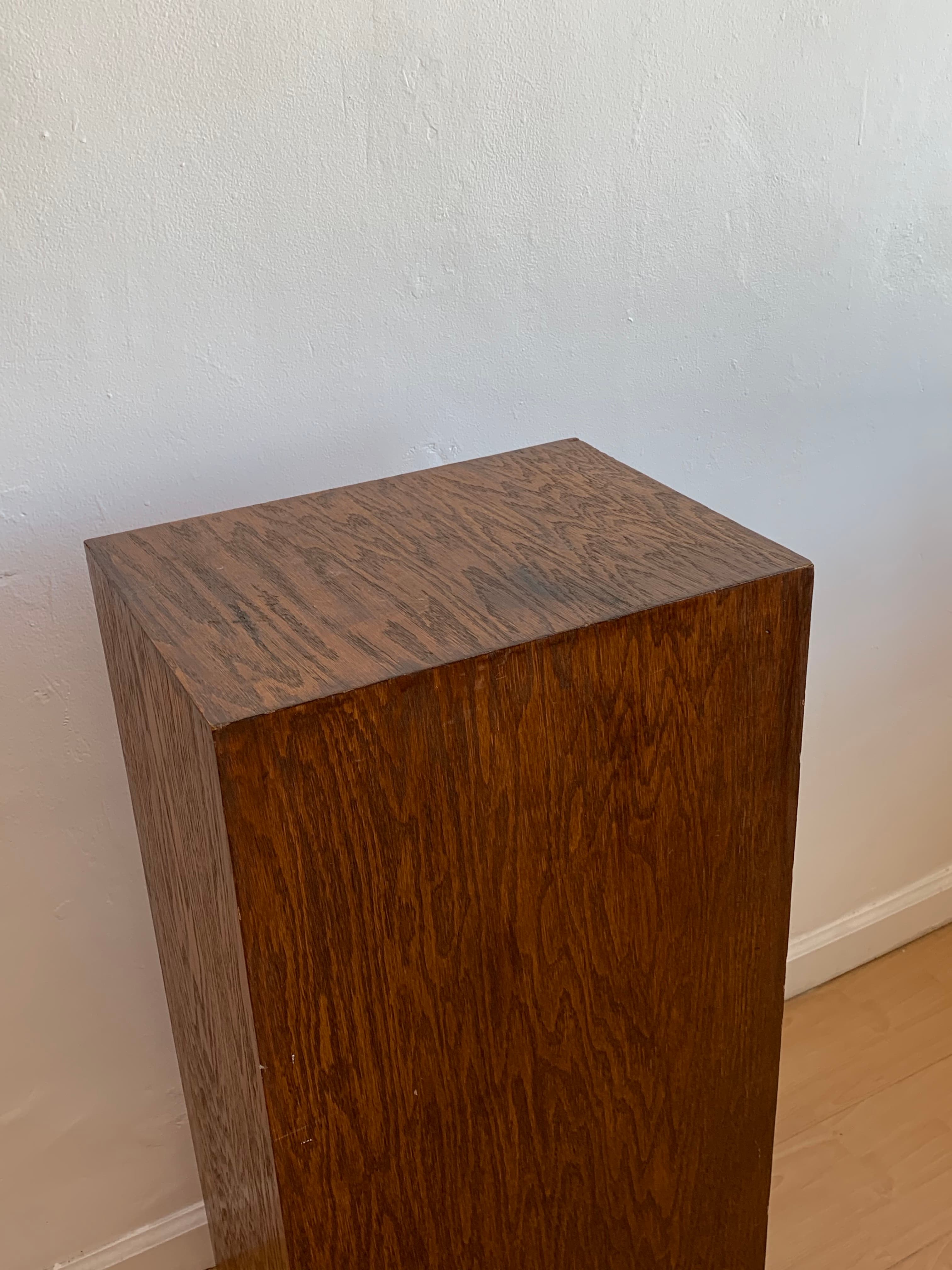 Tall Dark Wood Pedestal