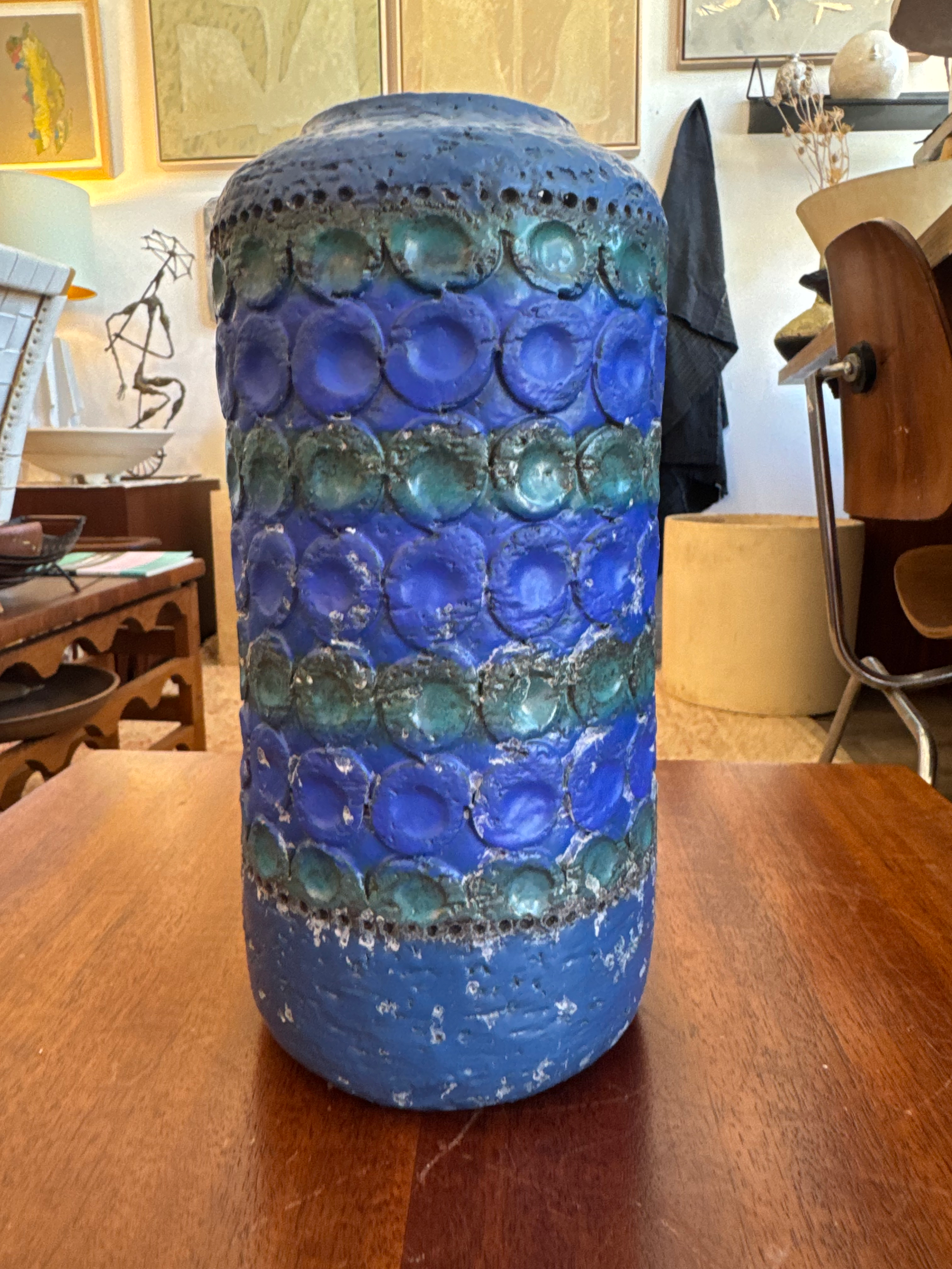 Blue Vase - Aldo Londi Bitossi for Raymor Torcello