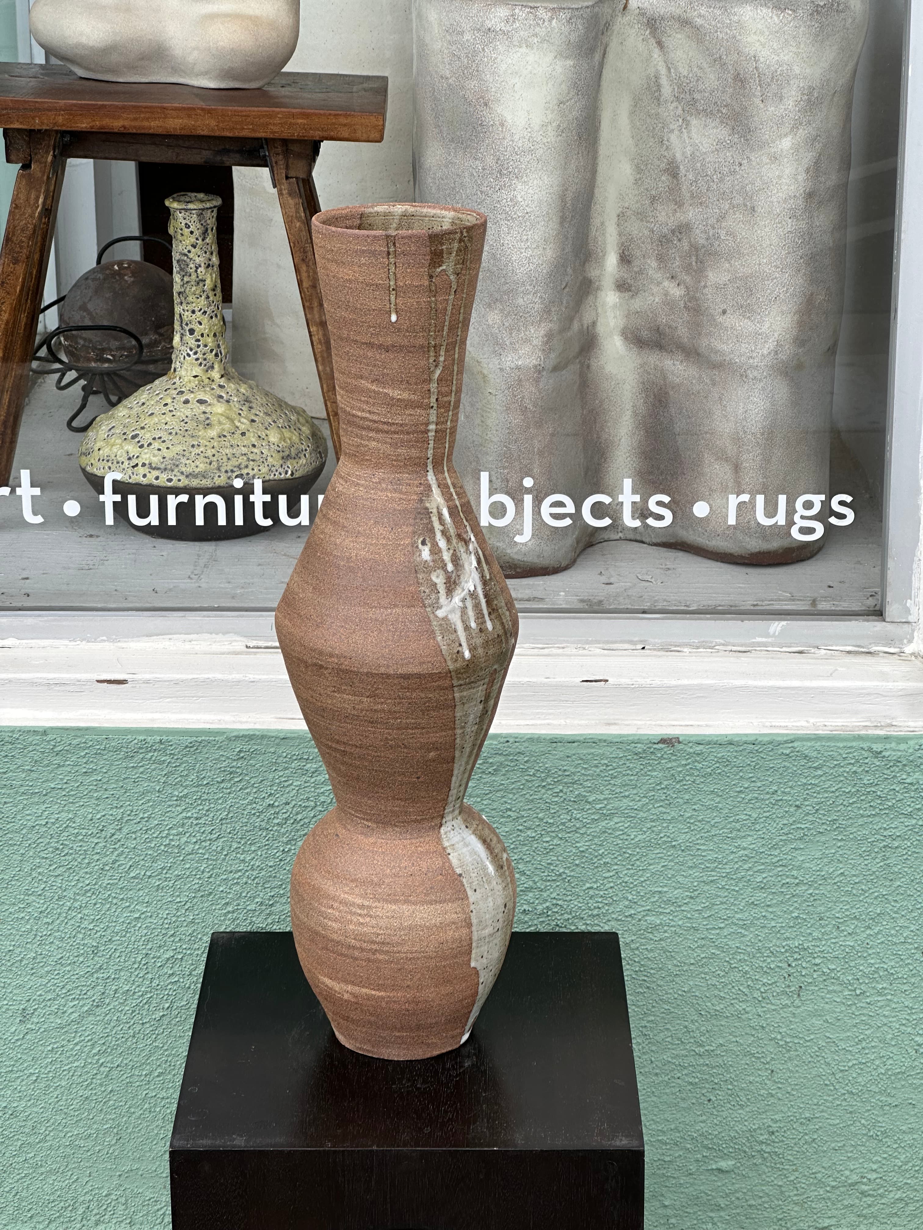 Brown Tall Ceramic Vessell