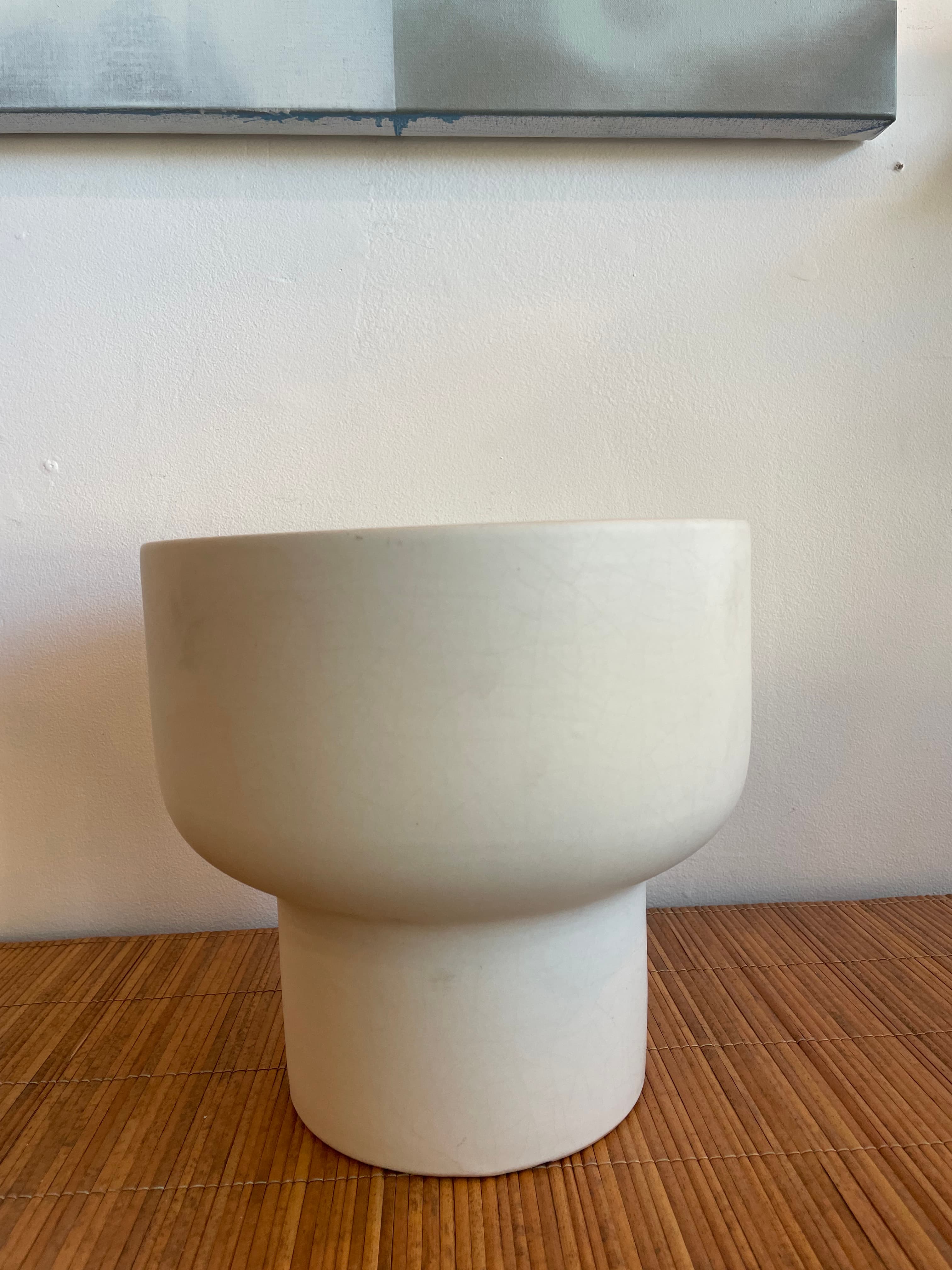 White Ceramic Sculptural Planter
