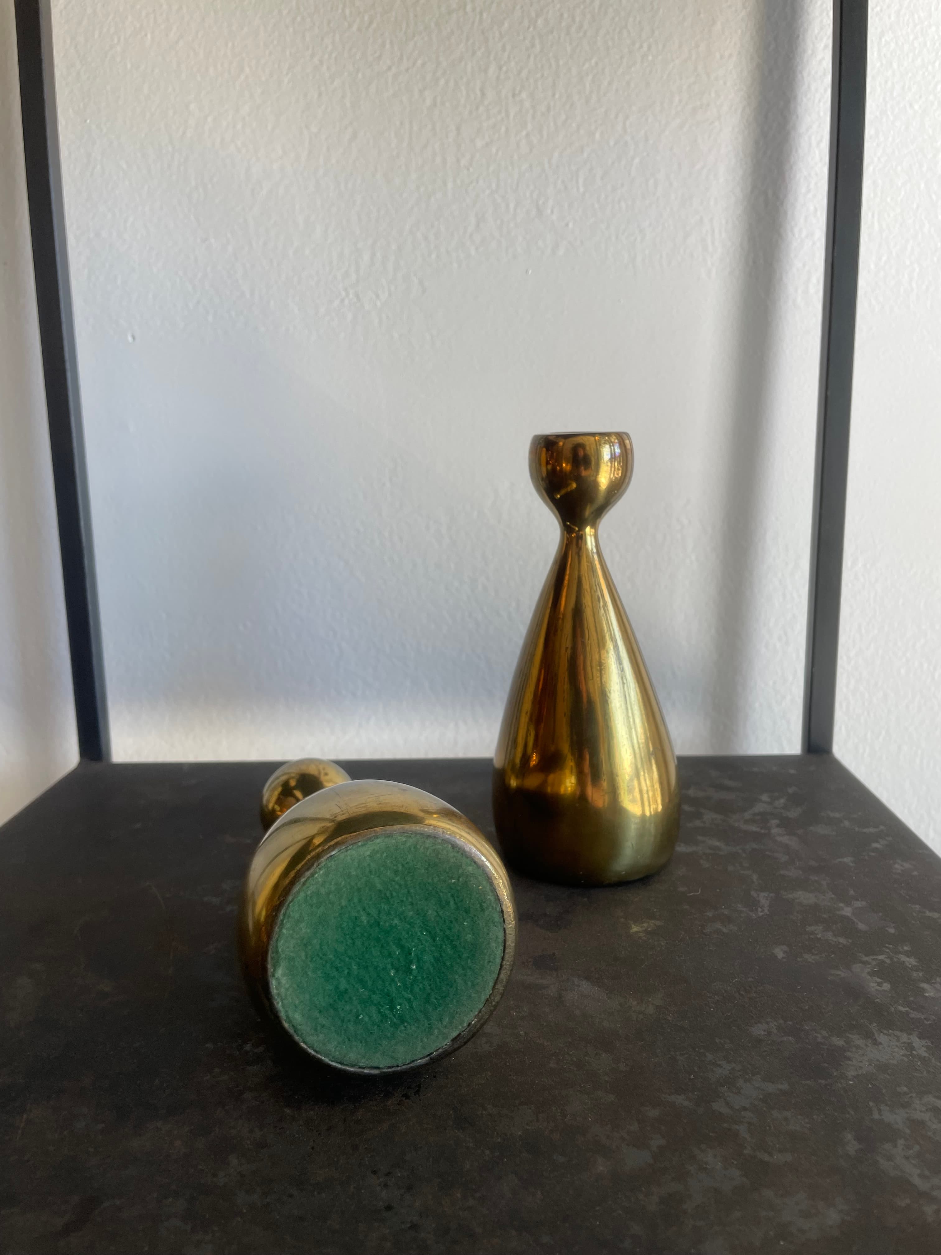 Pair of Ben Seibel for Jenfredware Brass Candlesticks