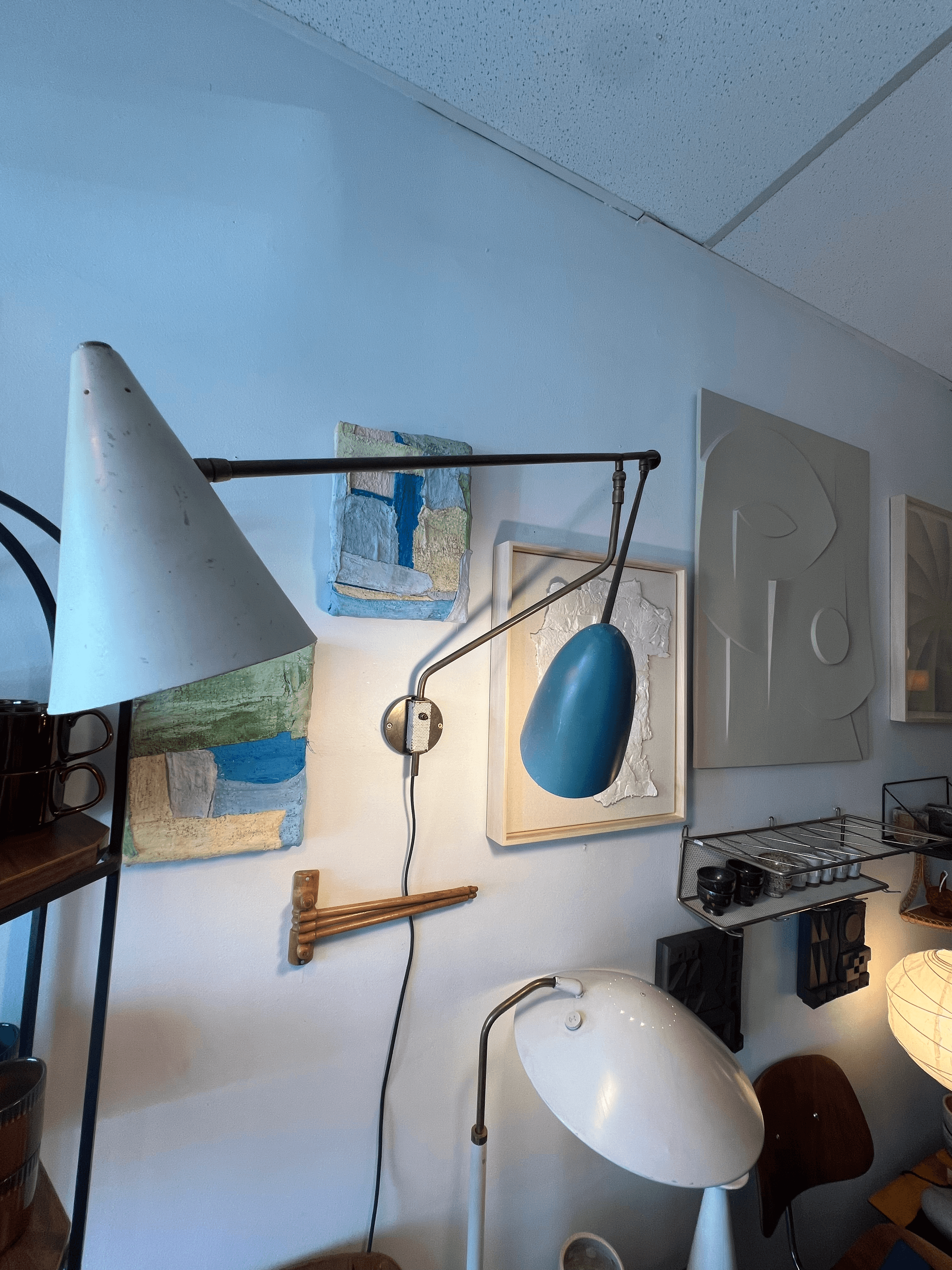 1960's Vintage Italian Swing Arm Wall Lamp