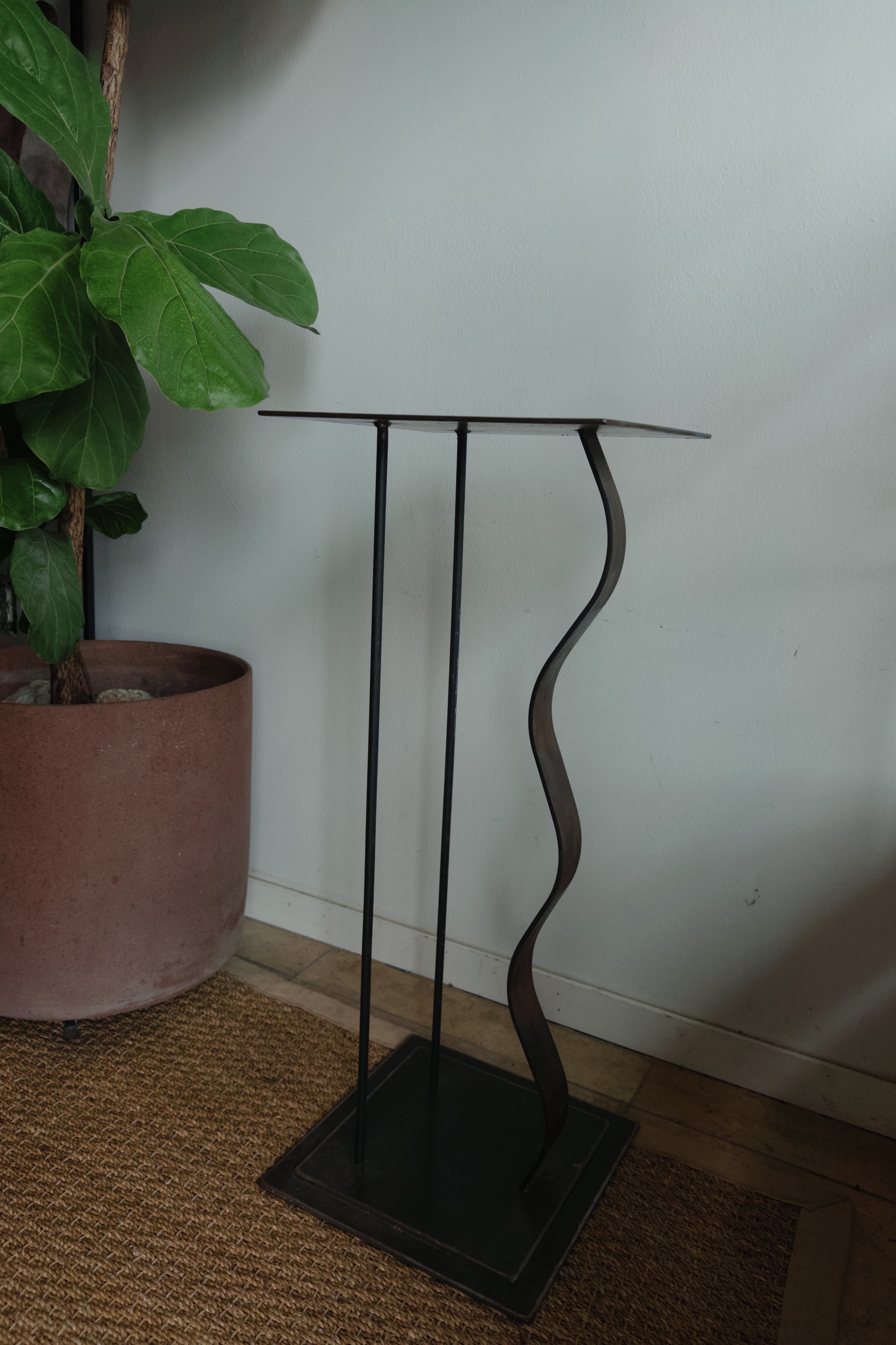 Italian Steel Postmodern Pedestal