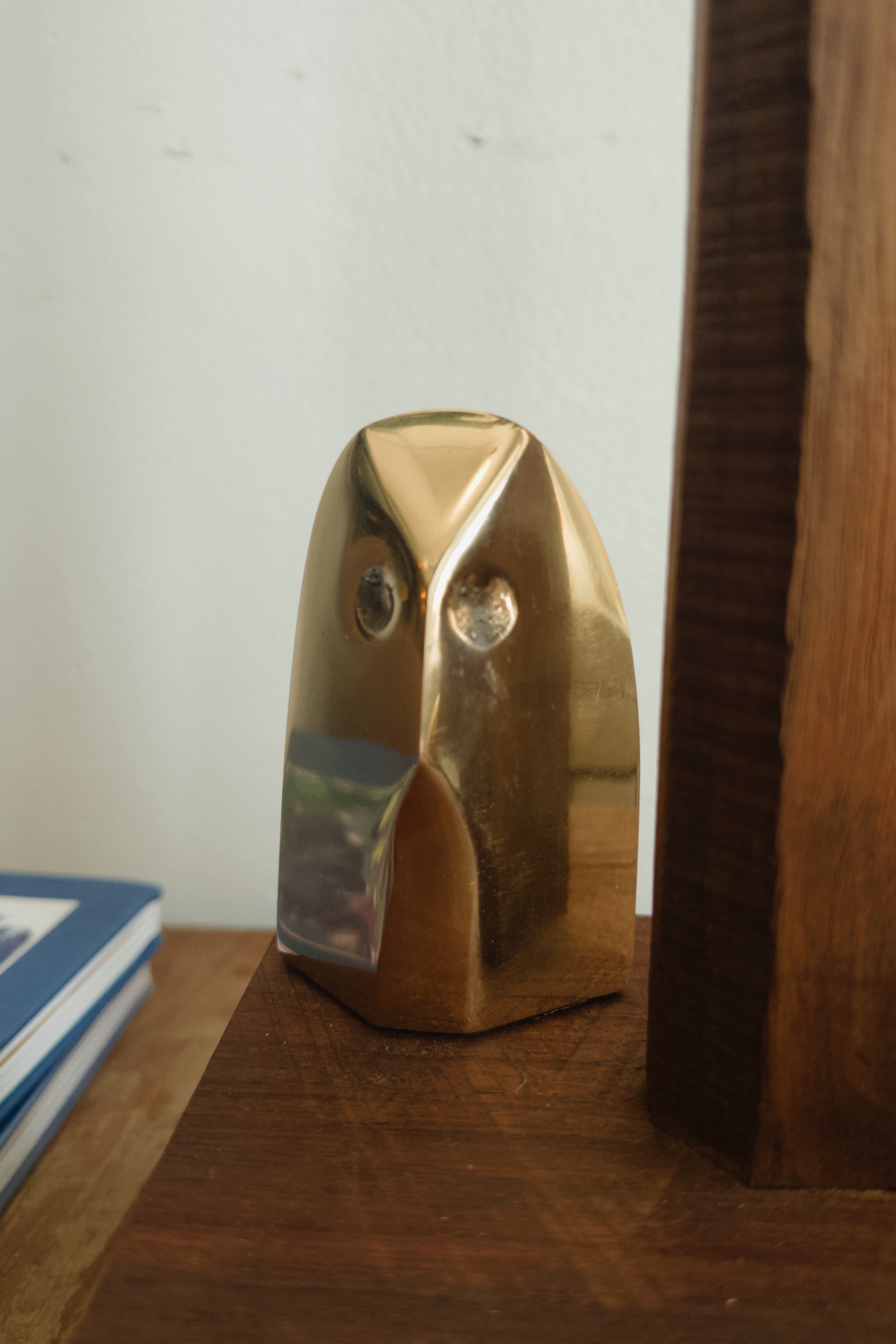 MCM Brass Paperweight Owl