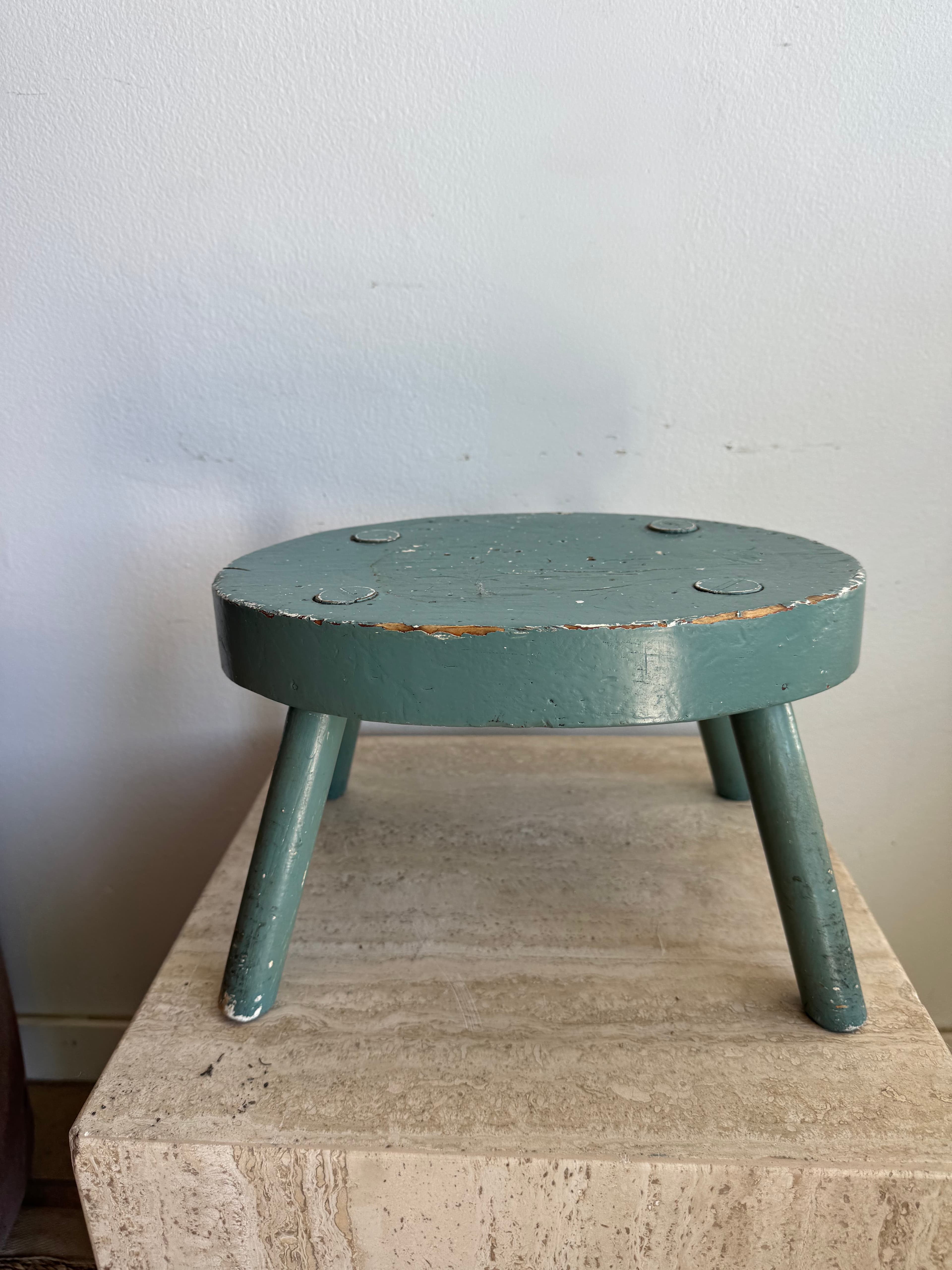 1940's Blue French Stool