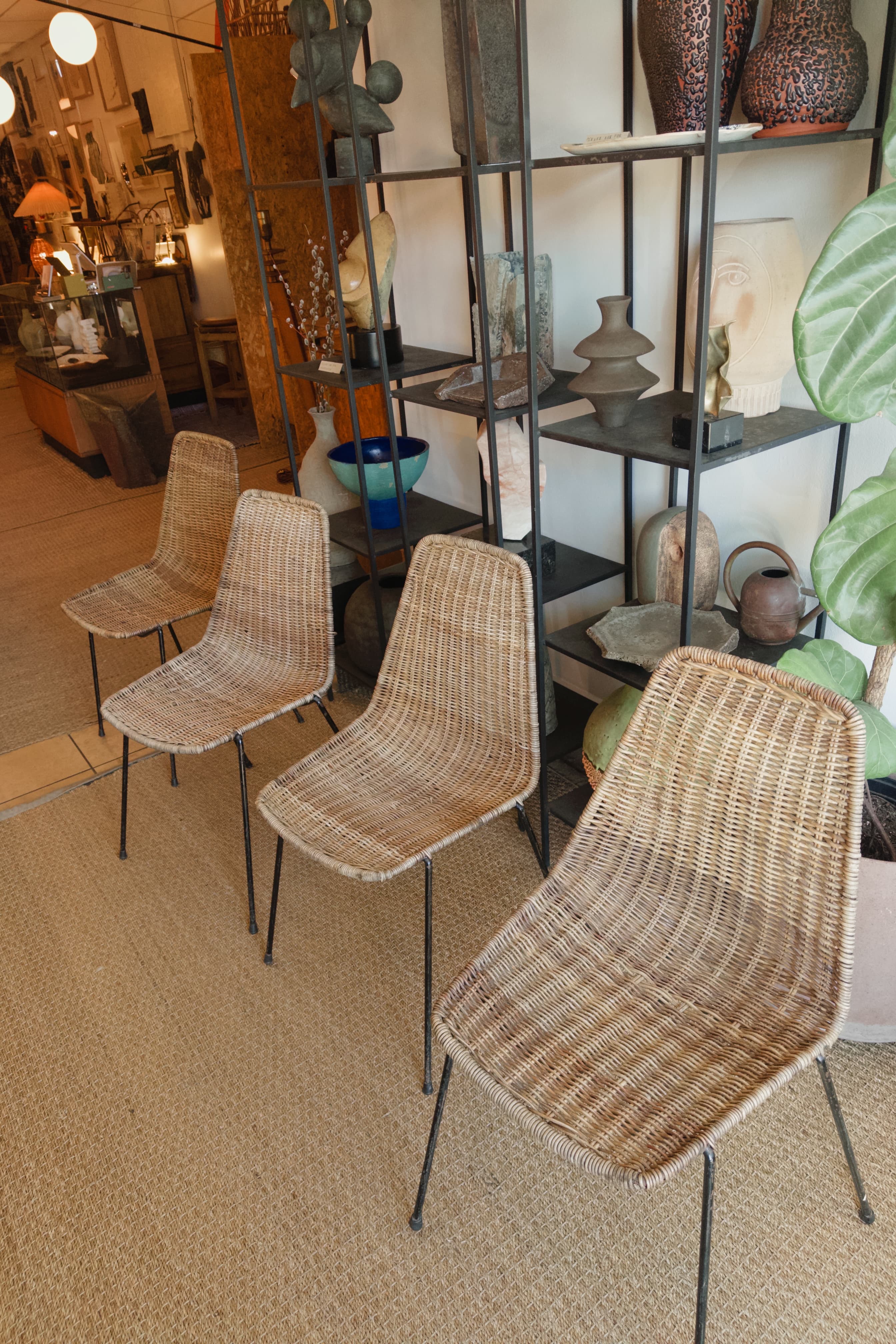 1950's Vintage French Rattan Chairs