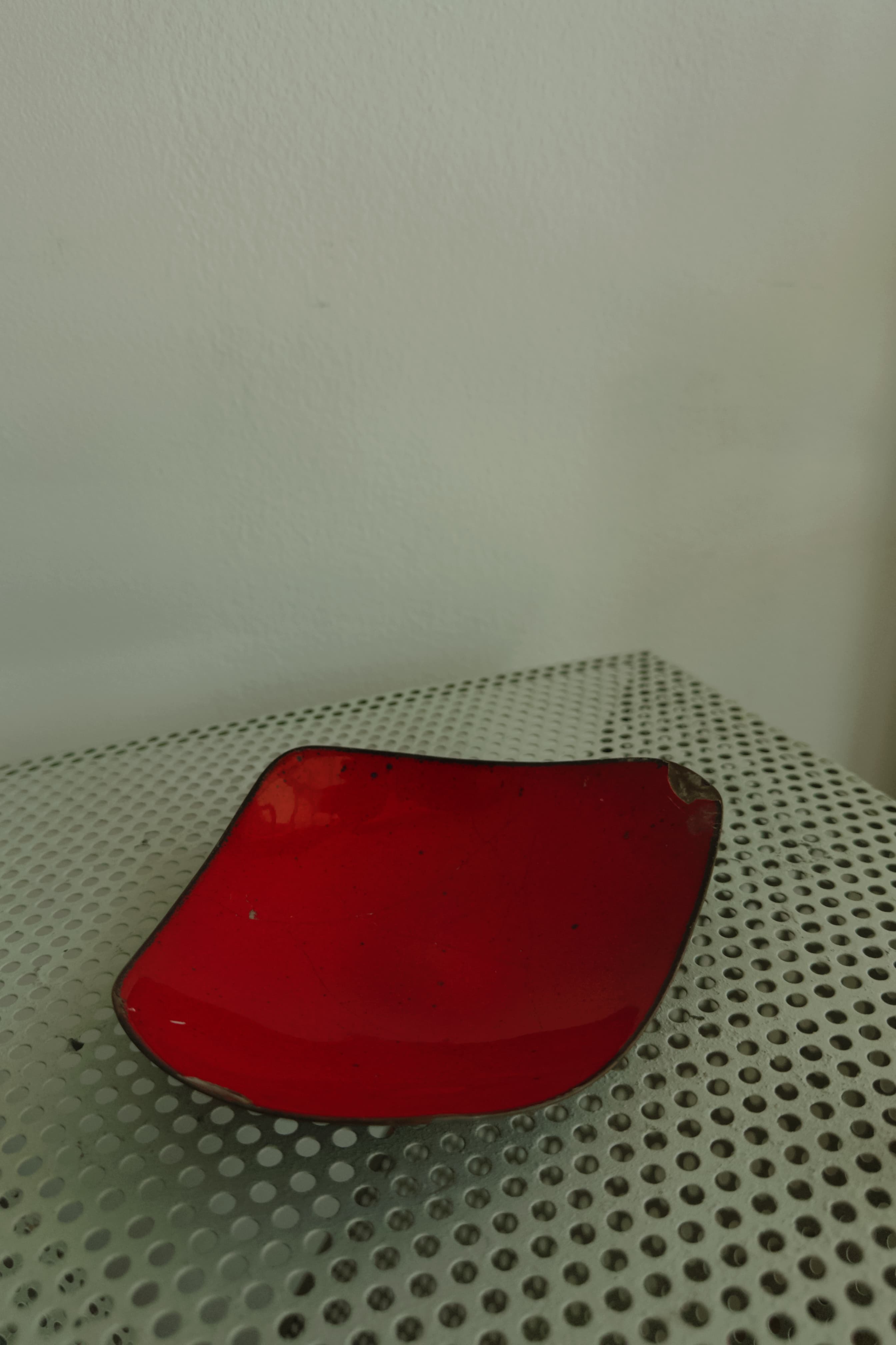 1960's Red Enamel Dish