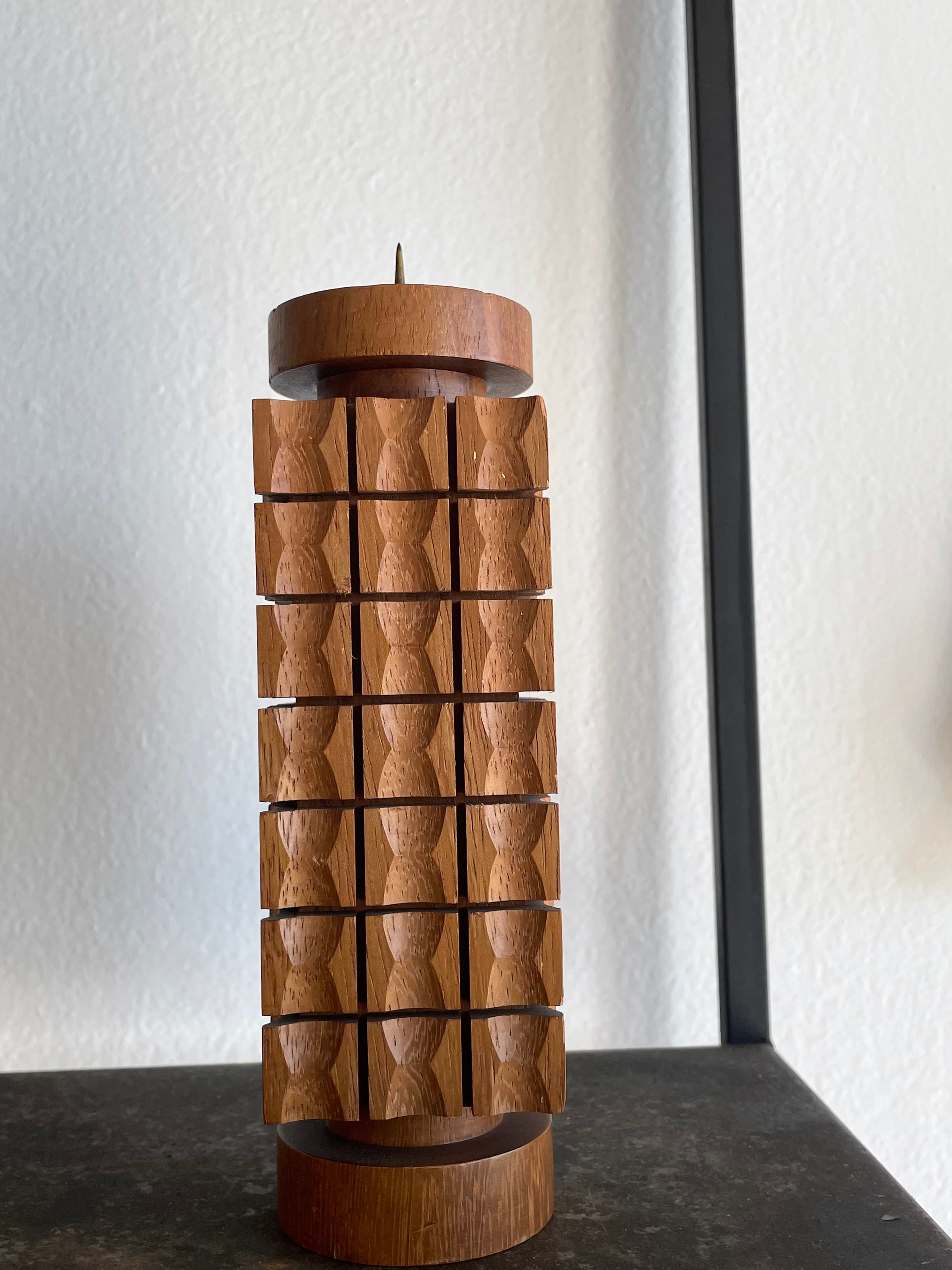Vintage Wooden Candle Holder