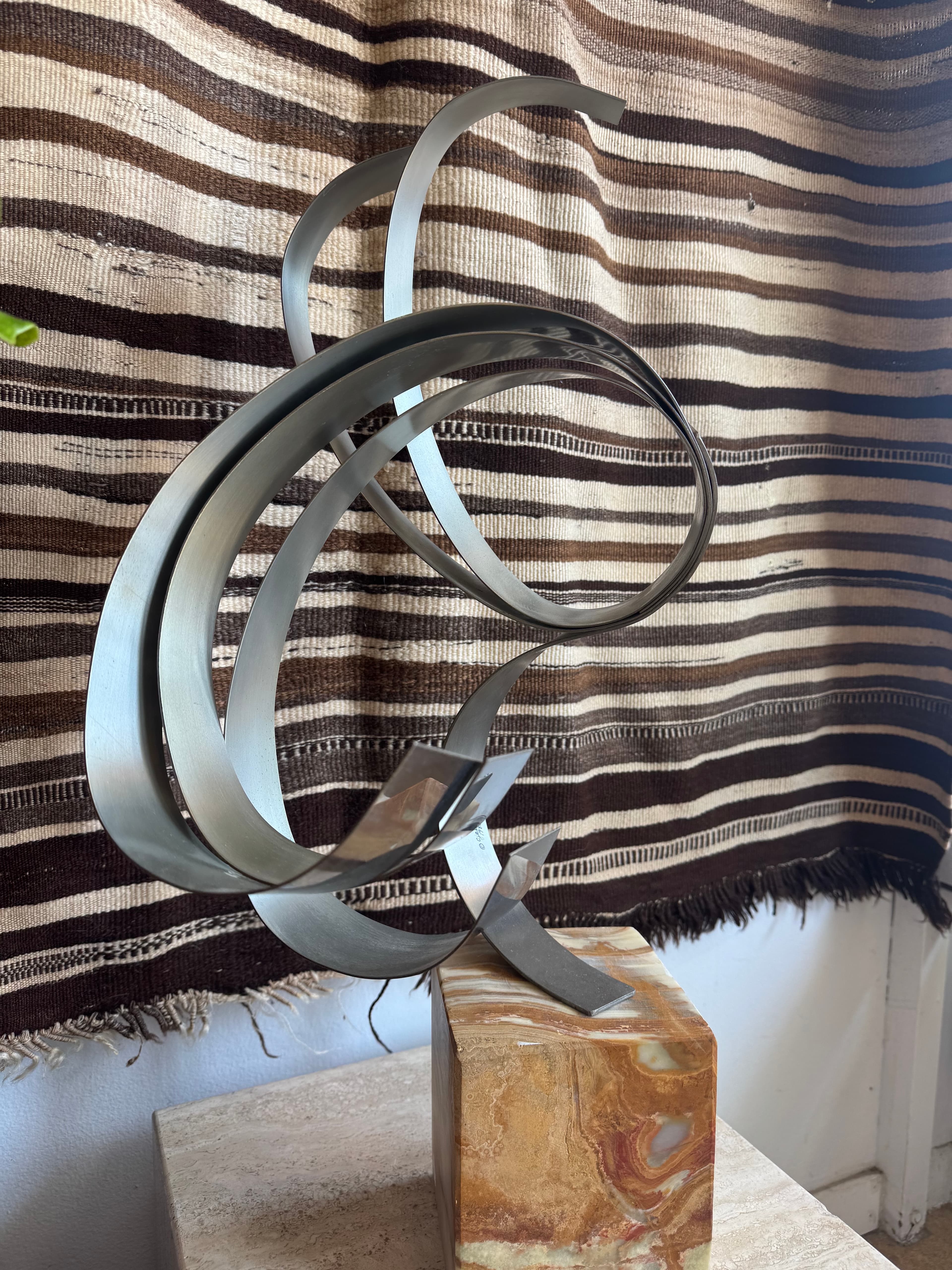 Post Modern 'Spiral' Curtis Jere Sculpture