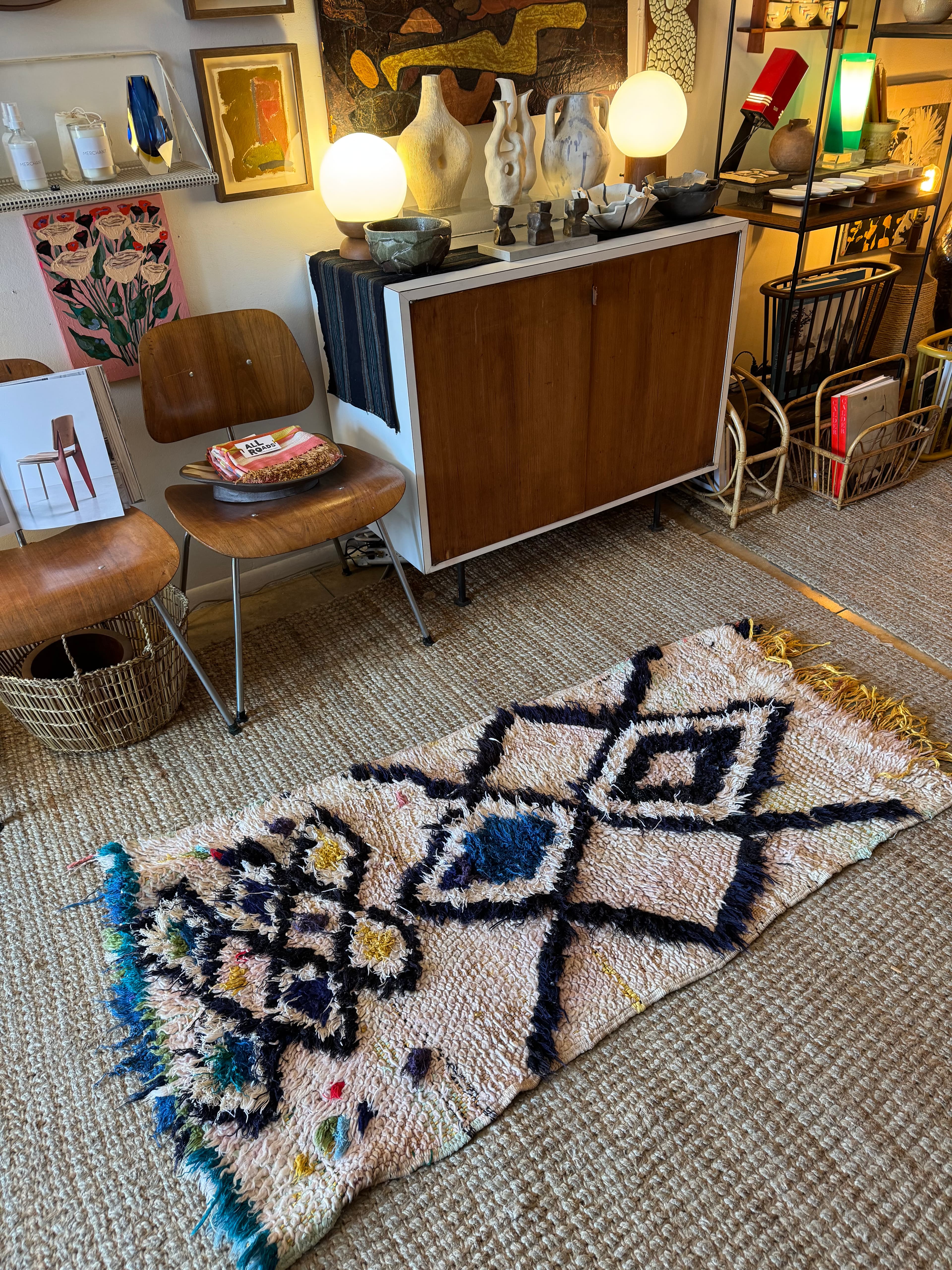1960's 70's Vintage Moroccan Rug