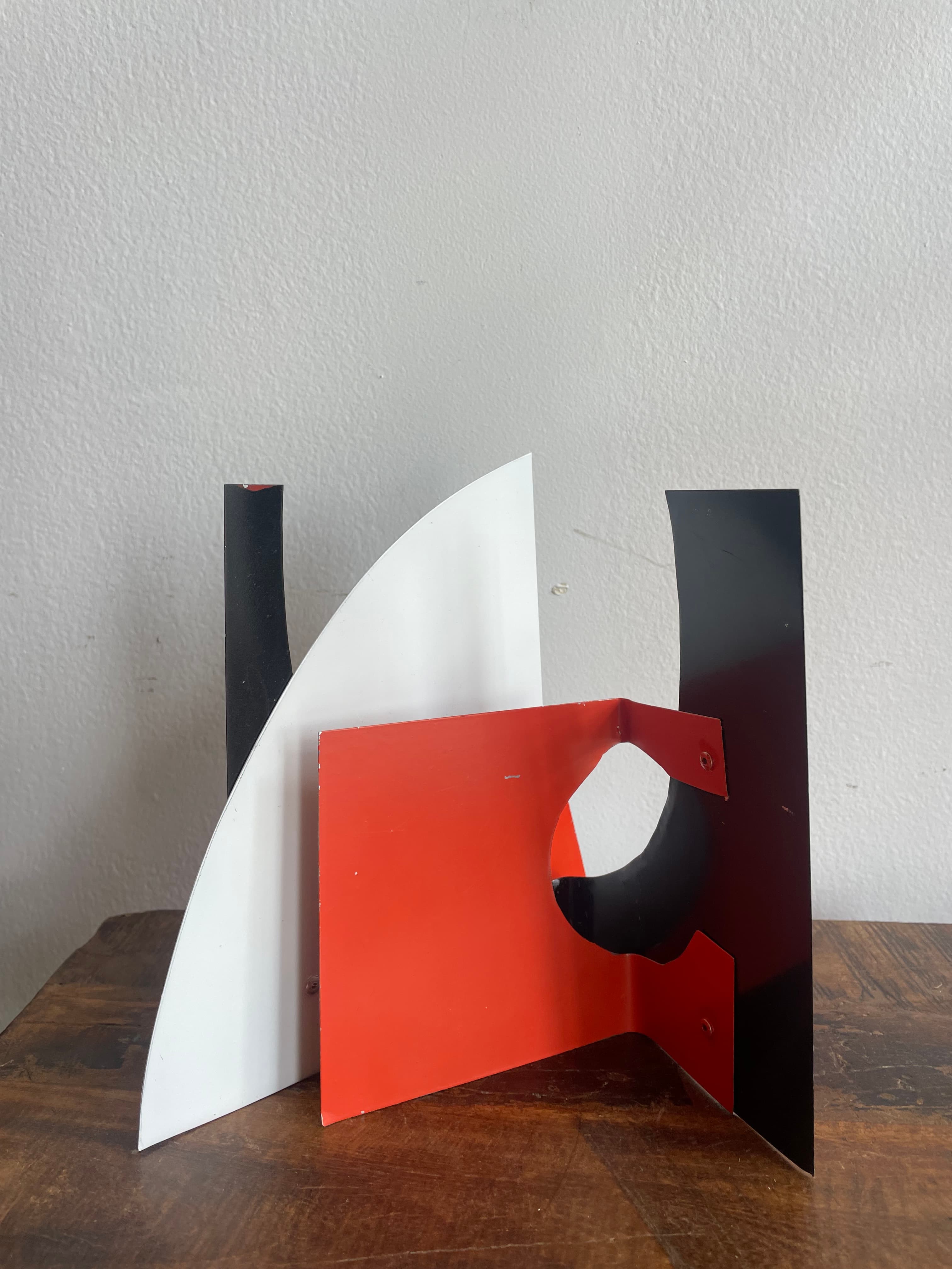 Italian Red, White & Black Metal Sculpture