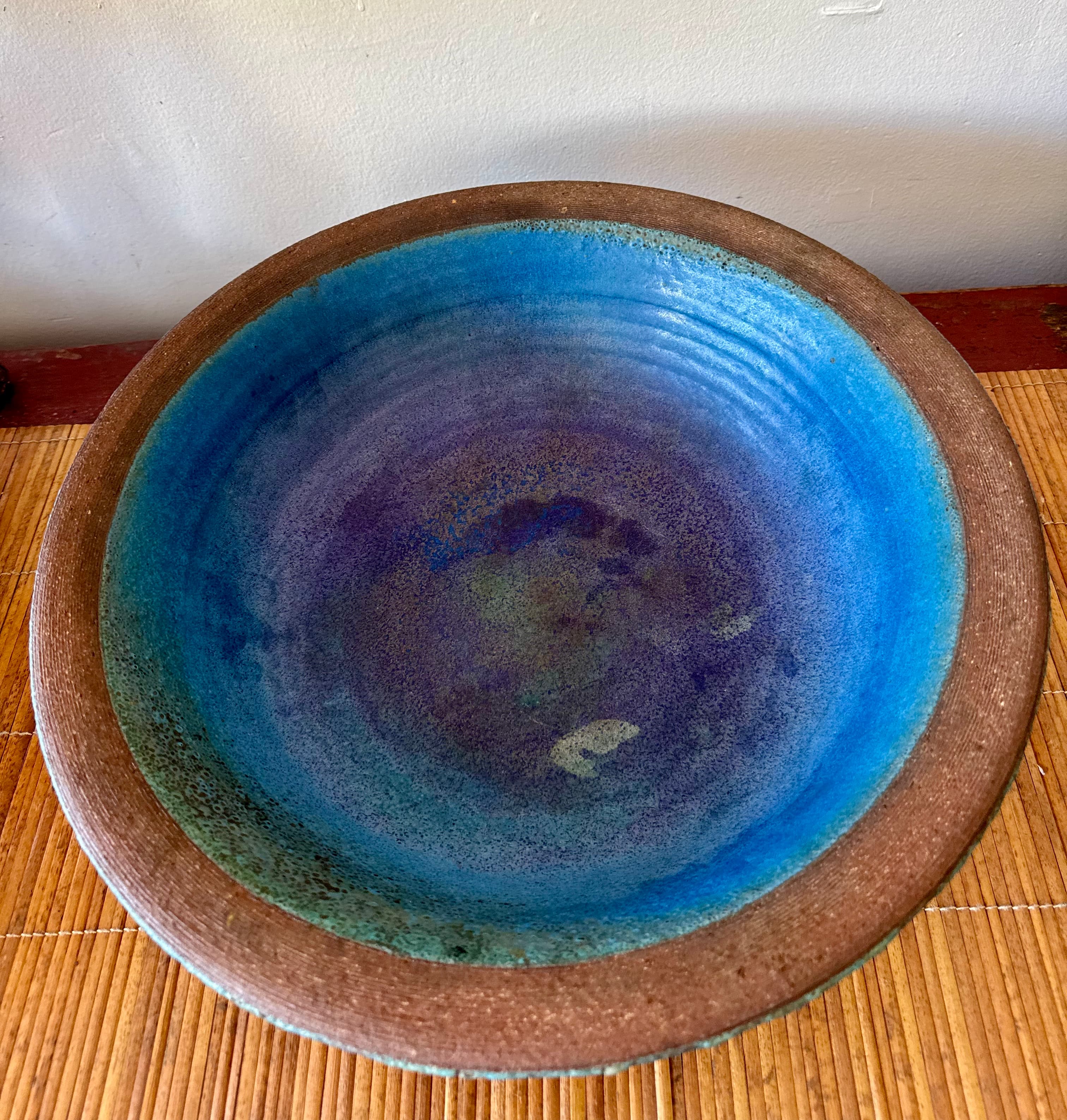 1970's California Pottery Blue Bowl
