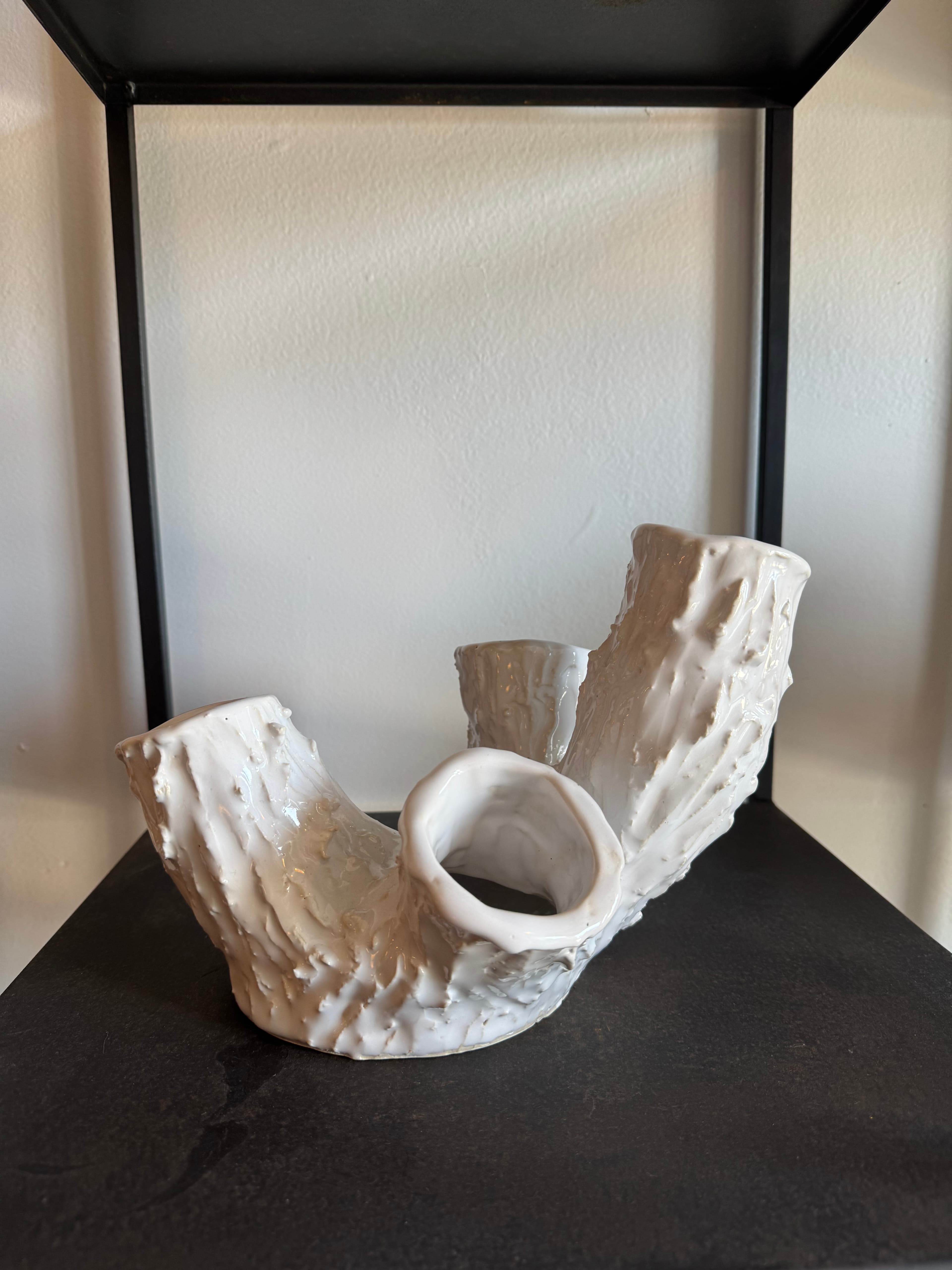 White Textured Coral Vase
