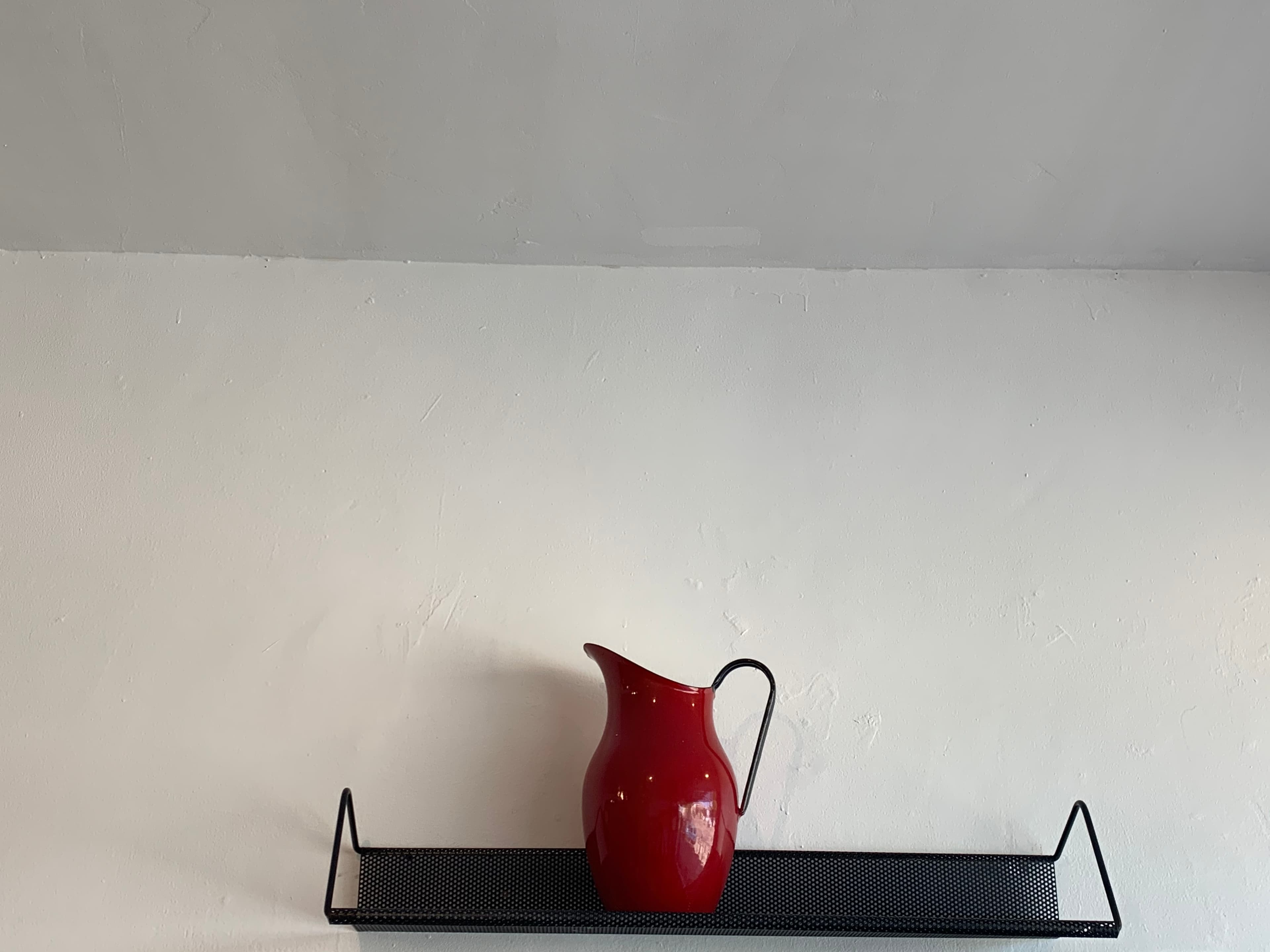 Vintage French Perforated Black Shelf
